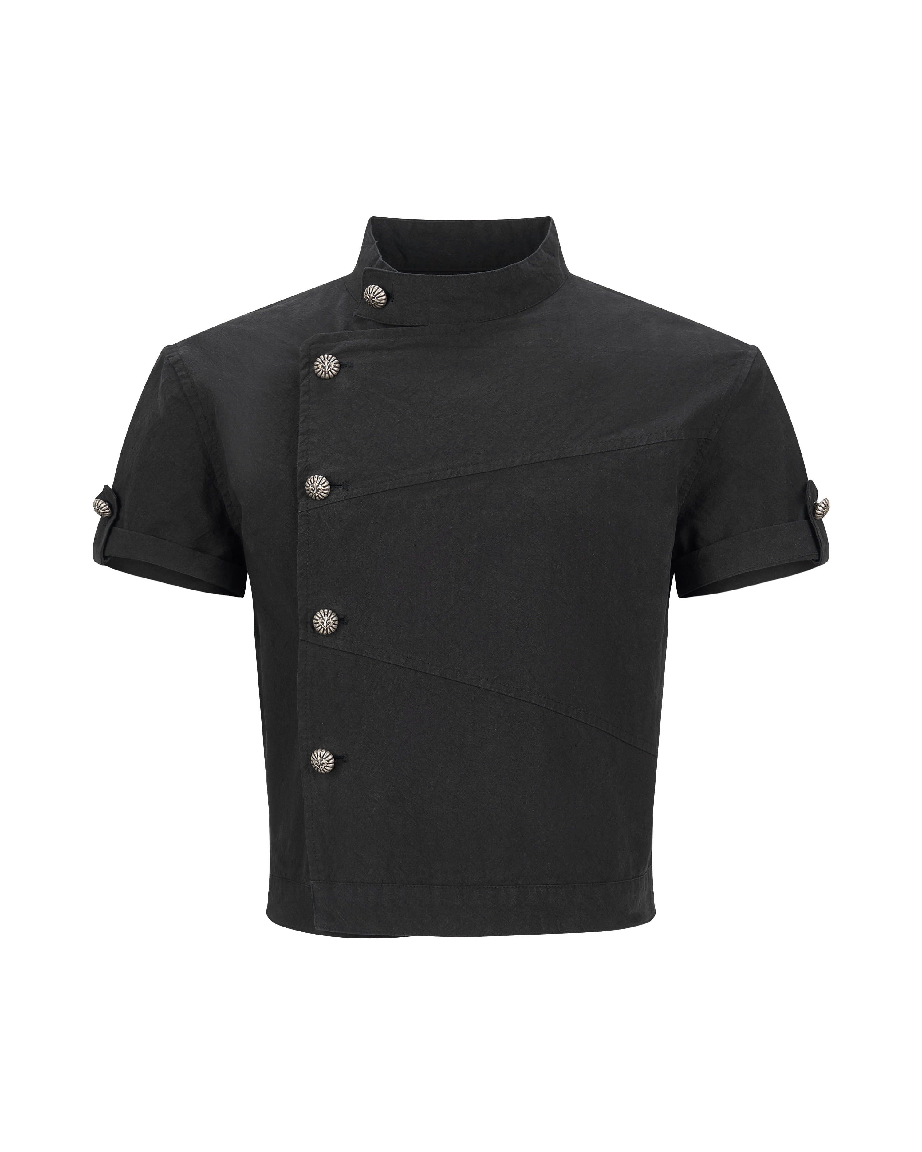 【LECYTO】Slant Crop Shirt