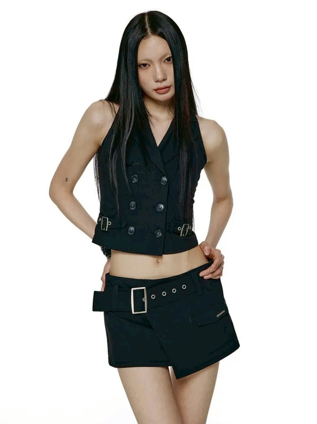 【ROCK CAKE】Double Button Halter Vest