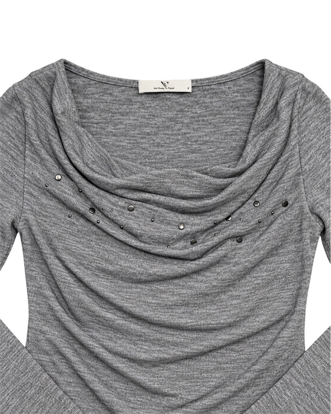 受注制【Never mind the XU】Draped ruched tie set top (4color)