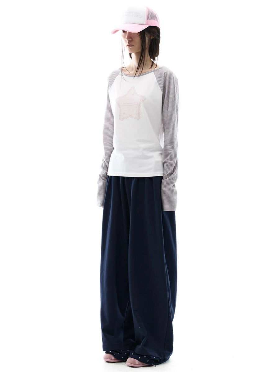 【OJOS】Hotfix Logo Wide Sweatpants