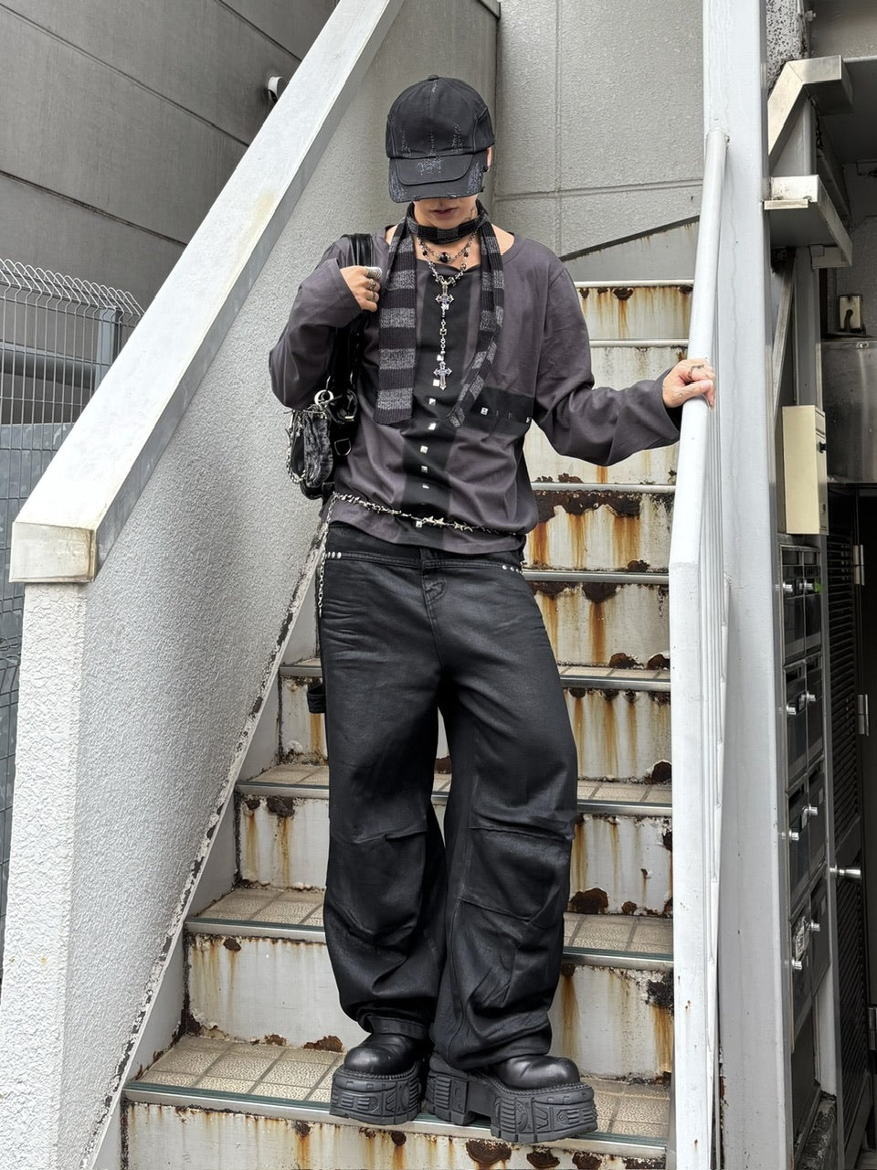 受注制【Never mind the XU】coating denim pants