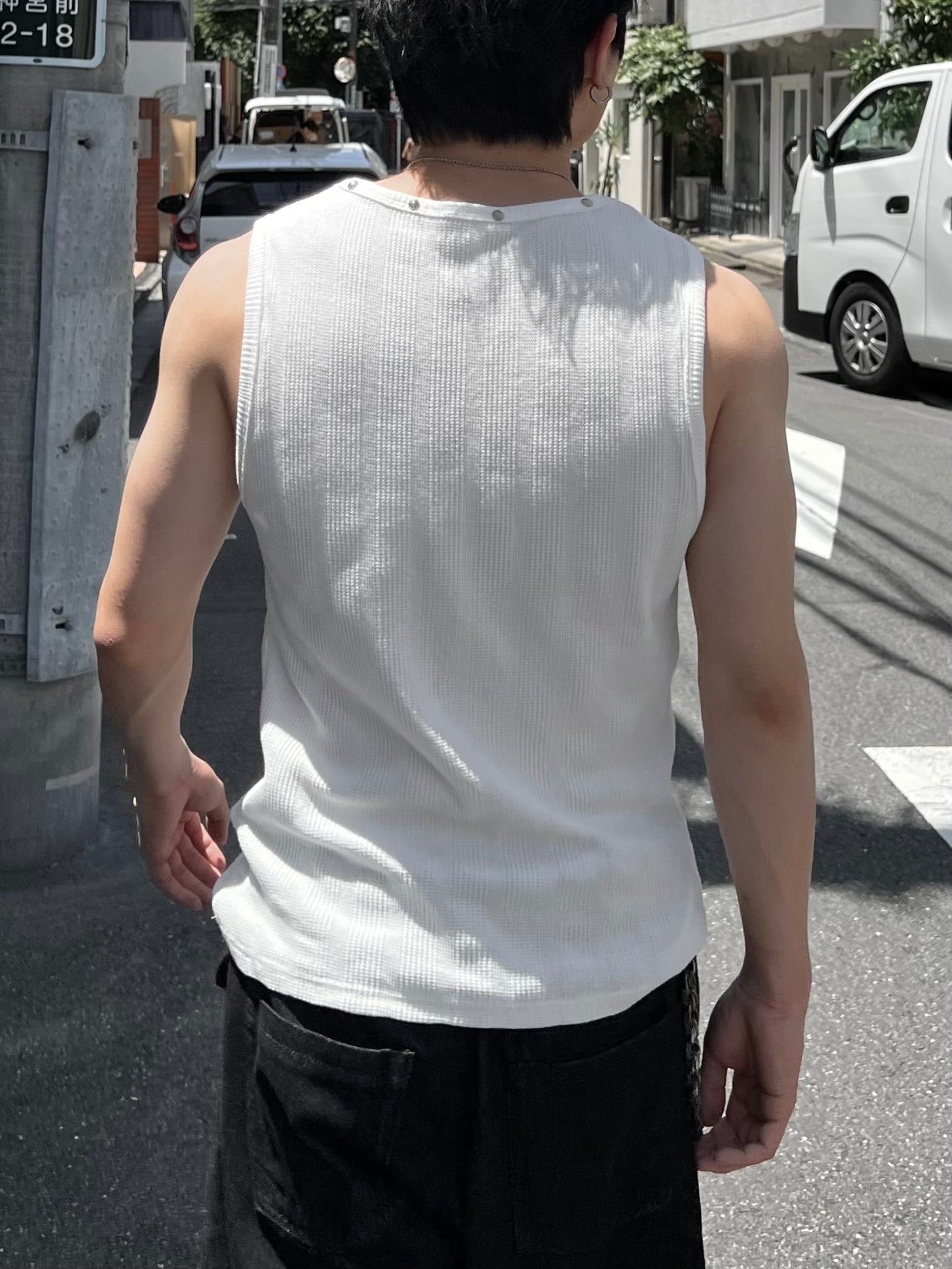 大阪店WEB限定受注制【Chikashitsu +】neck studs tank (3color)