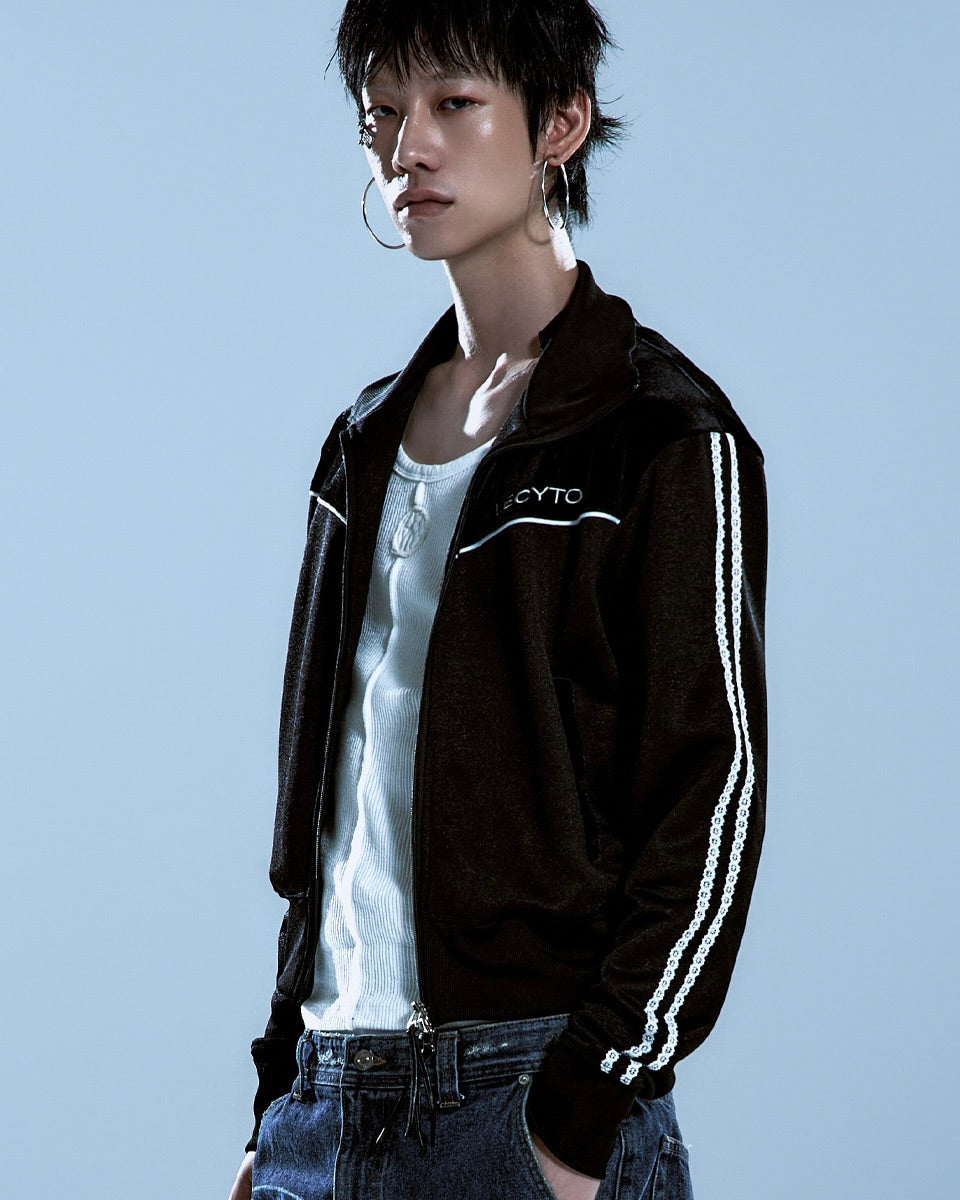 【LECYTO】Piping Line Track Zip Up Jacket