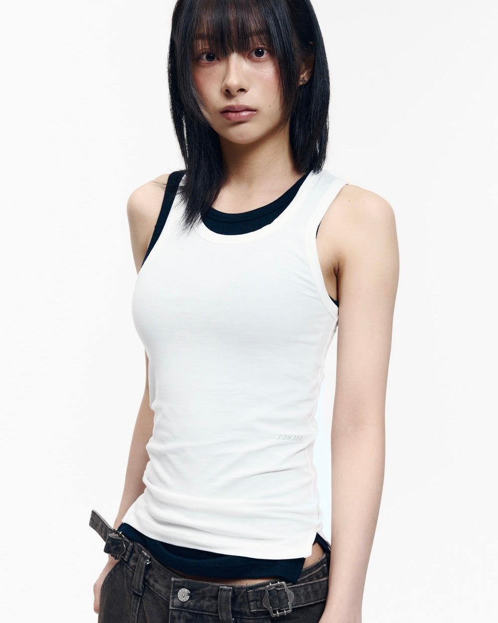 【AAKAM】2-Piece Layered Sleeveless
