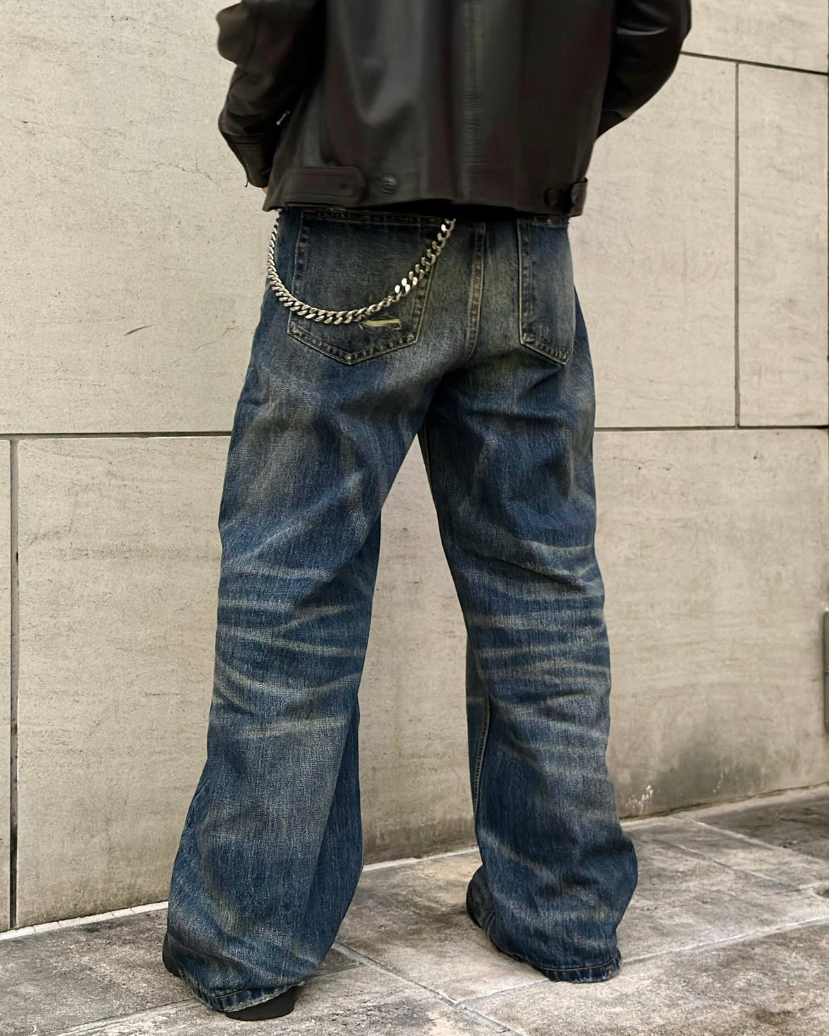 国際配送【RENOL】heavyweight washed denim pants