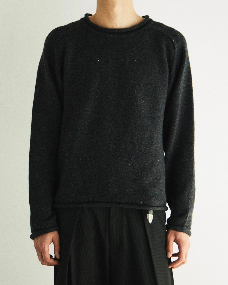 【CS】Cut-Off Nep Crewneck Knit