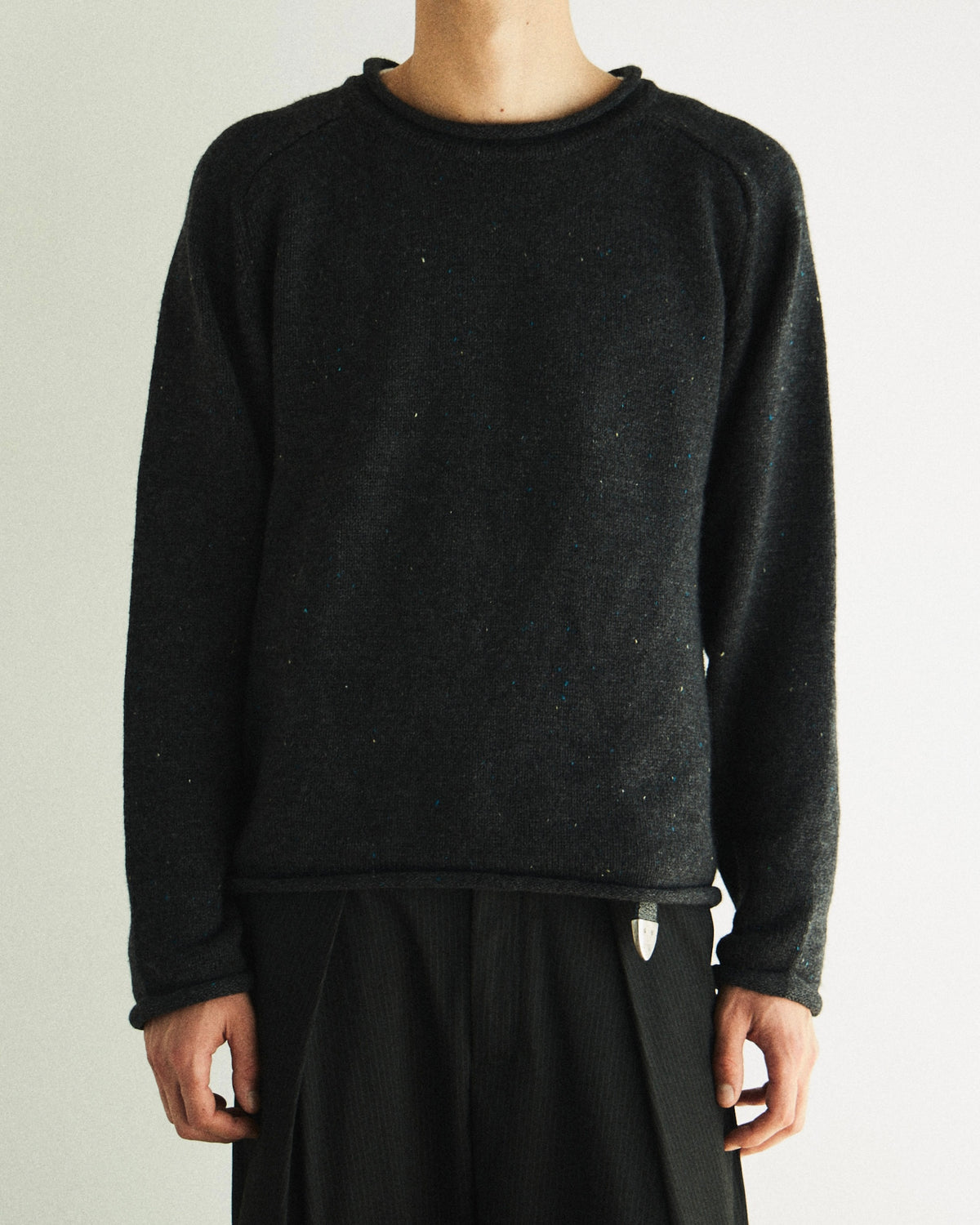 【CS】Cut-Off Nep Crewneck Knit