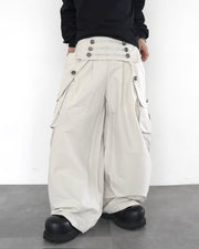 国際配送【LUV CODE】Royal button wide cargo pants