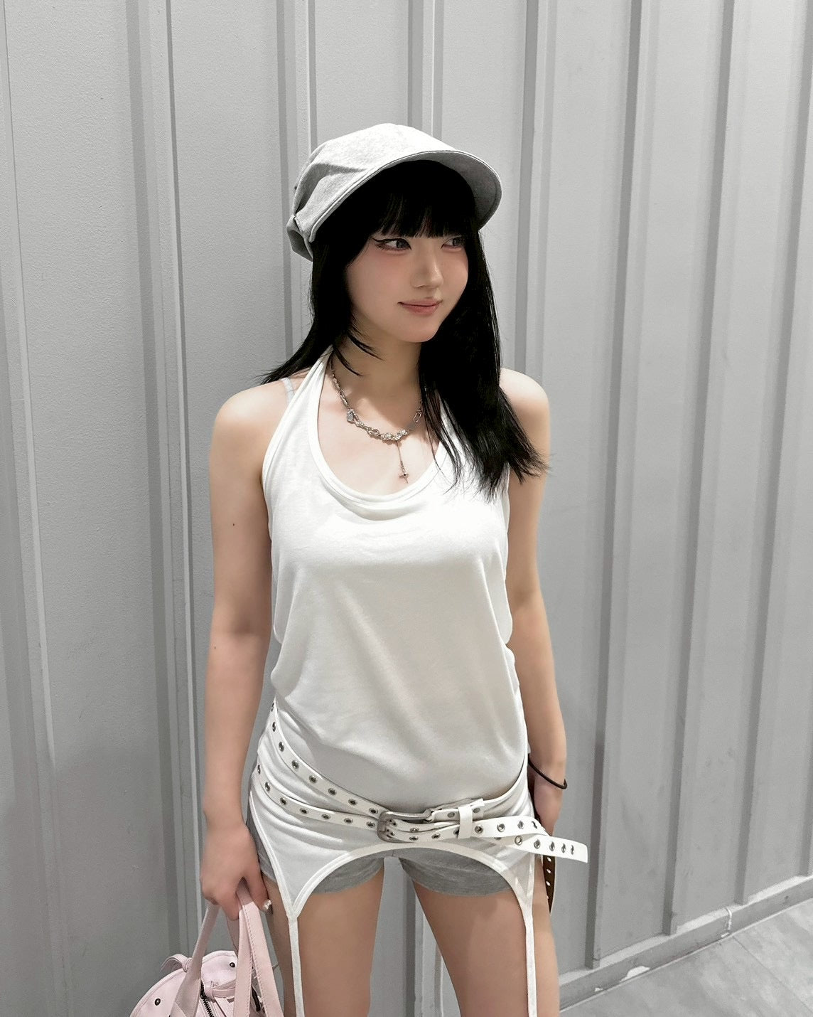 受注制【nmtc+】Layered Halter Strap Tank Dress (3color)