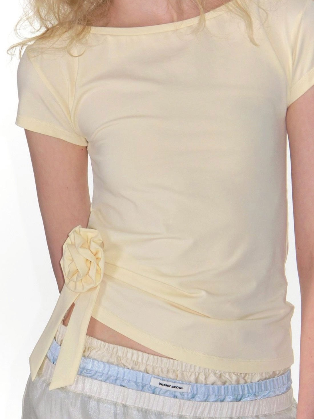 【CRANK】ROSETTE SHIRRING TOP