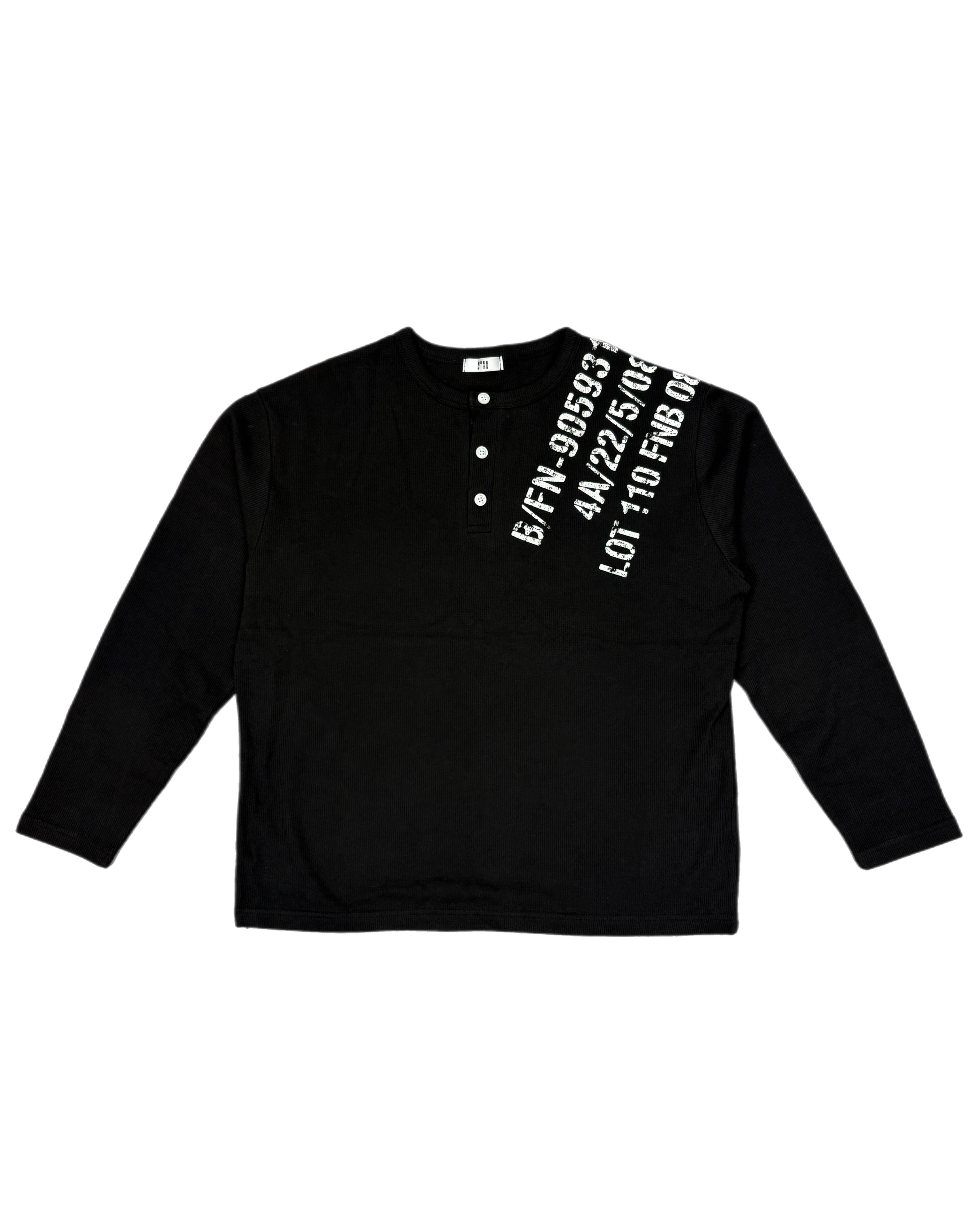 受注制【Never mind the XU】waffle henley long sleeve (4color