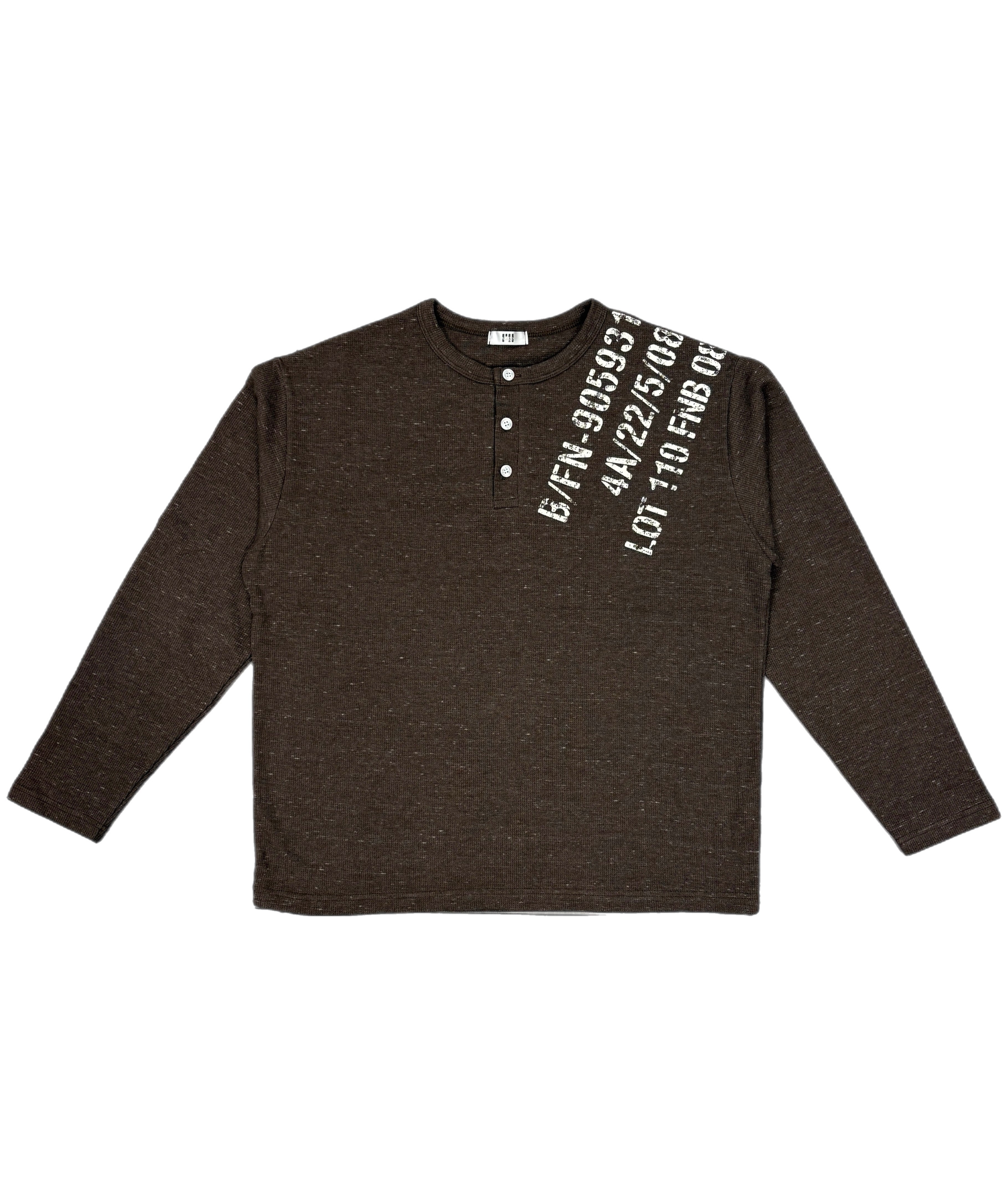 受注制【Never mind the XU】waffle henley long sleeve (4color