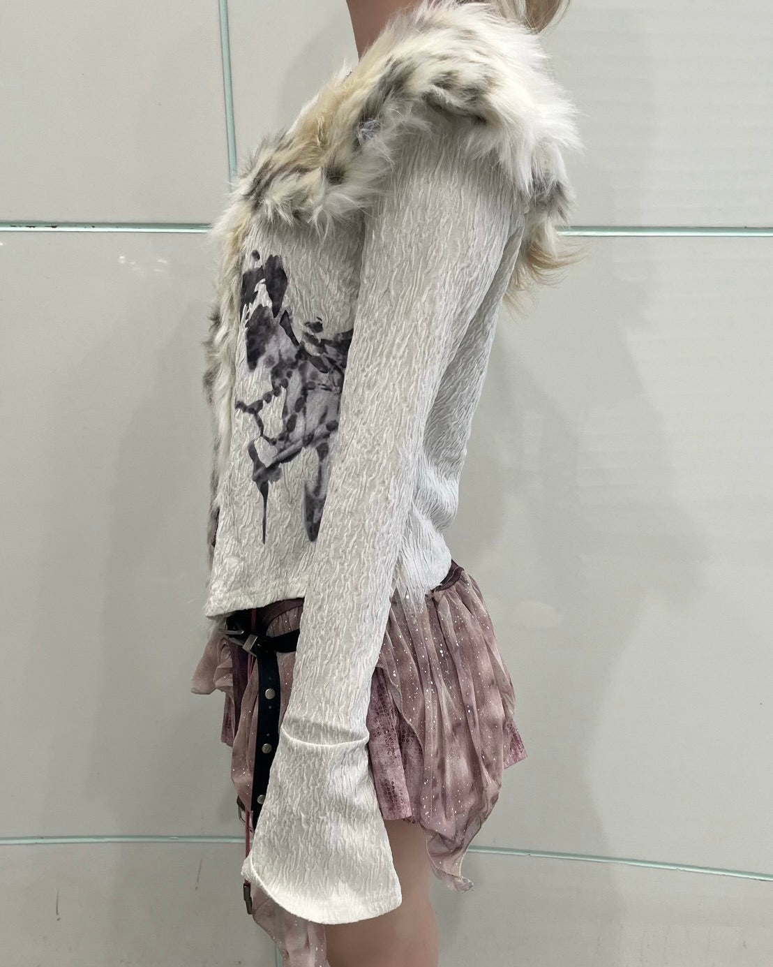 国際配送【BABY09】retro fur cardigan