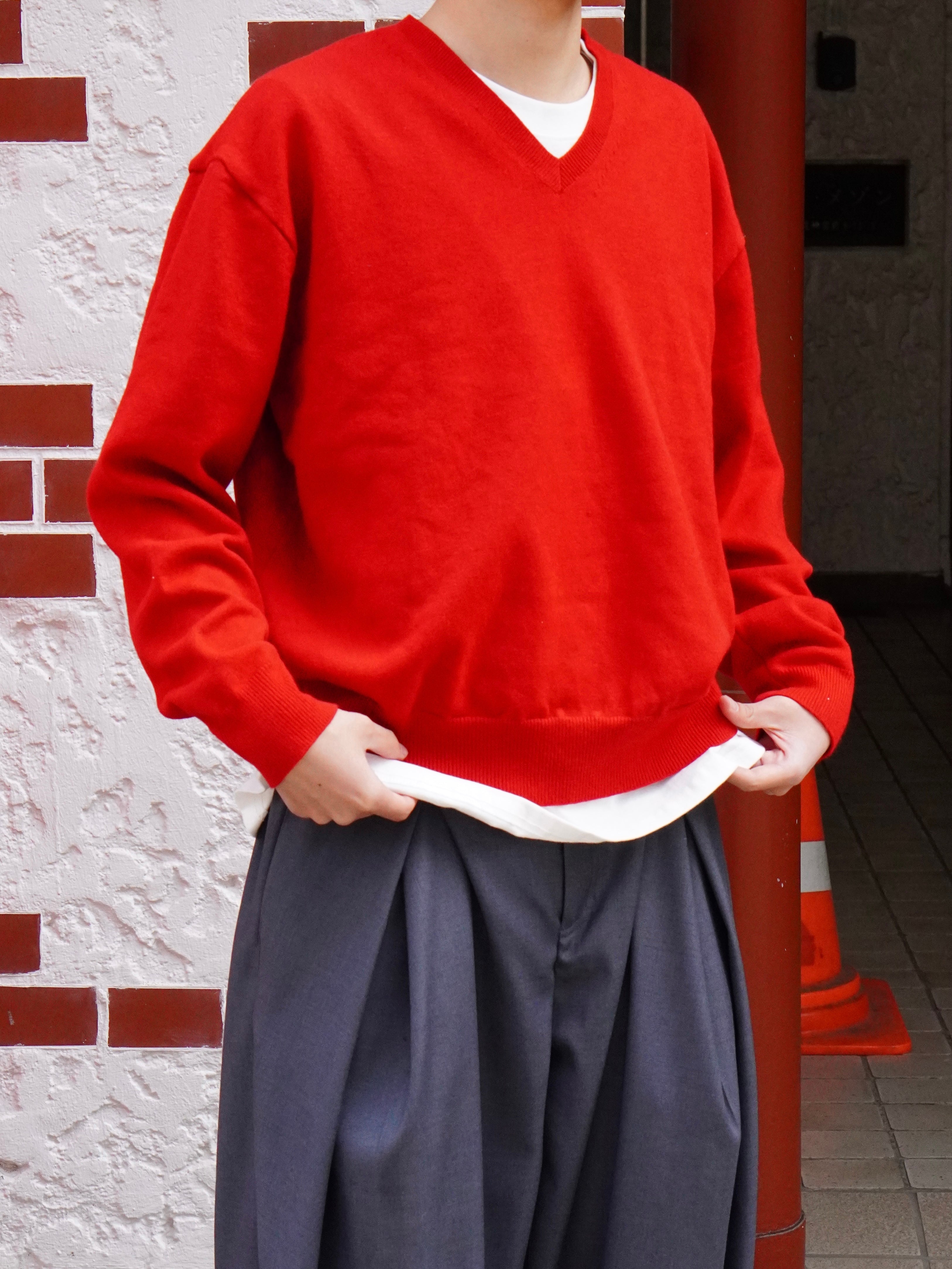 東京店WEB限定【Chikashitsu +】cropped vneck knit (3color)