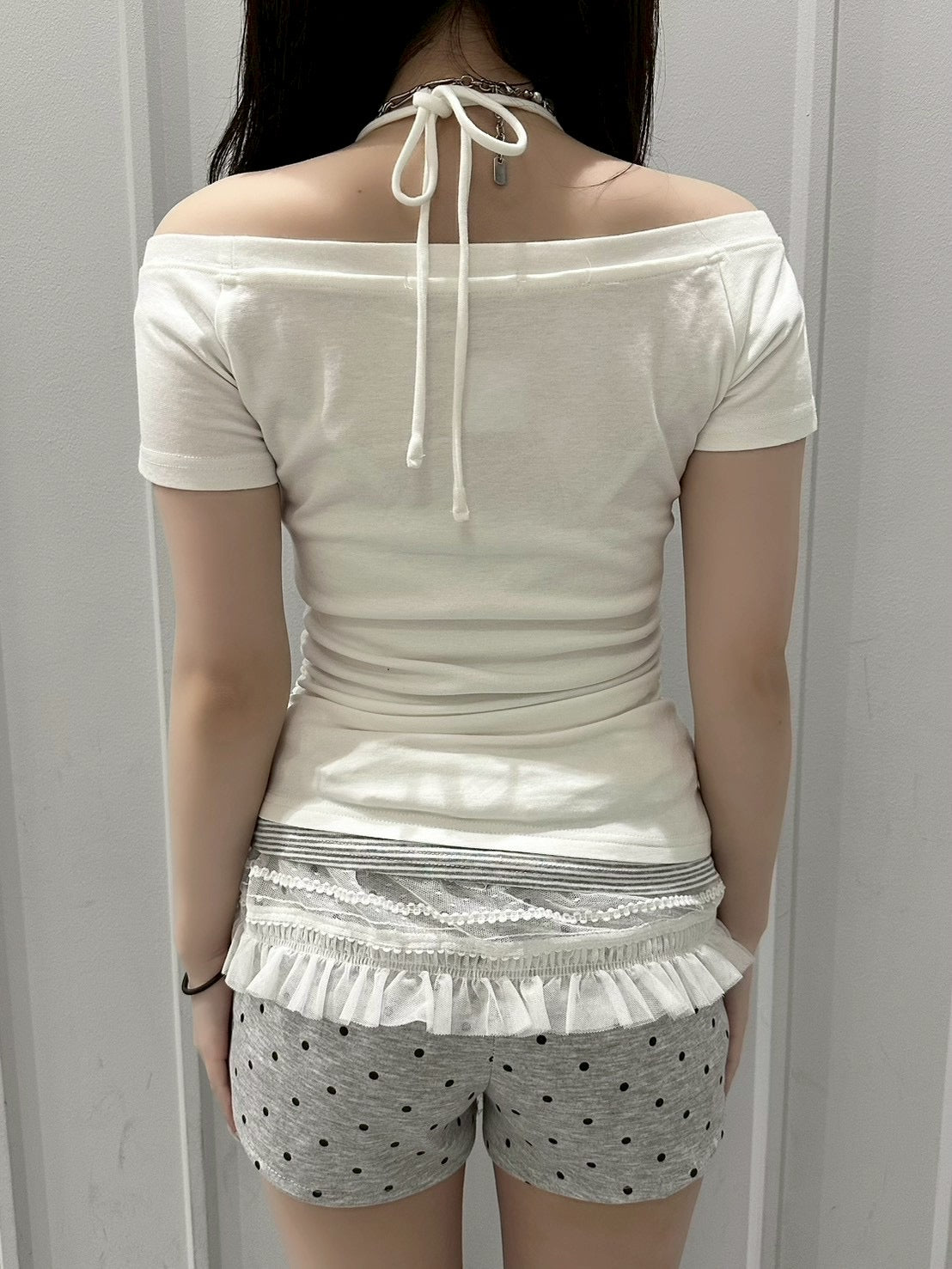 受注制【nmtc+】Anco Studded Halter Neck Tee (3color)