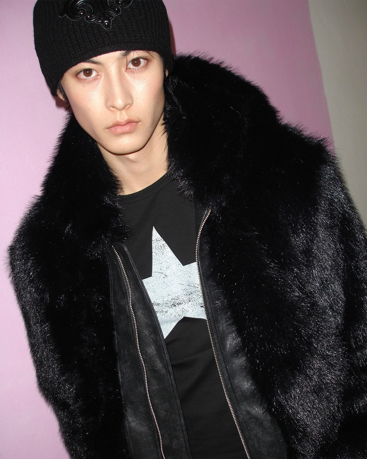 【LECYTO】Imperium Leather Patch Beanie