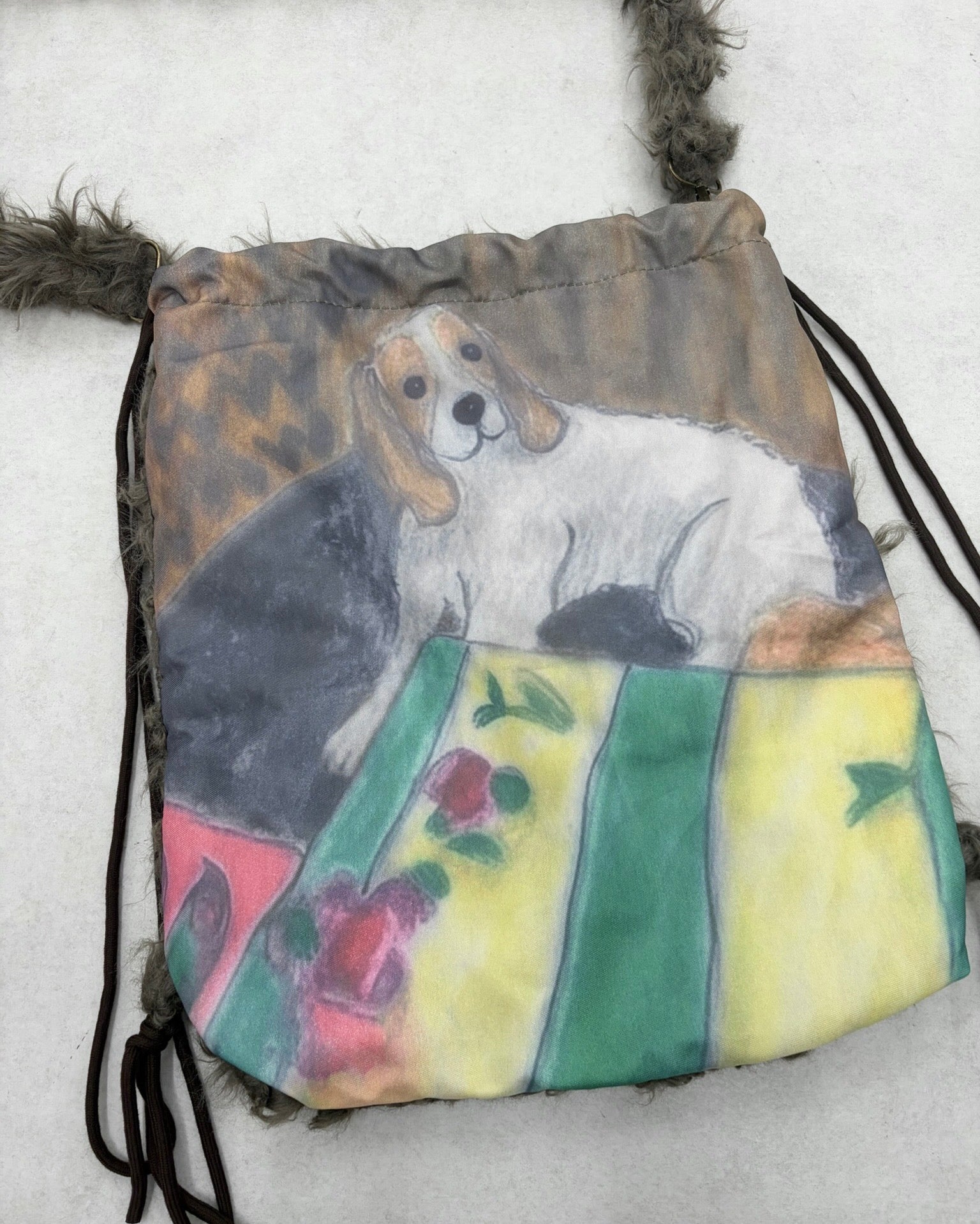9/18 20:00 発売
国際配送【Nerd out XU】Reversible Drawstring dog Shoulder Bag