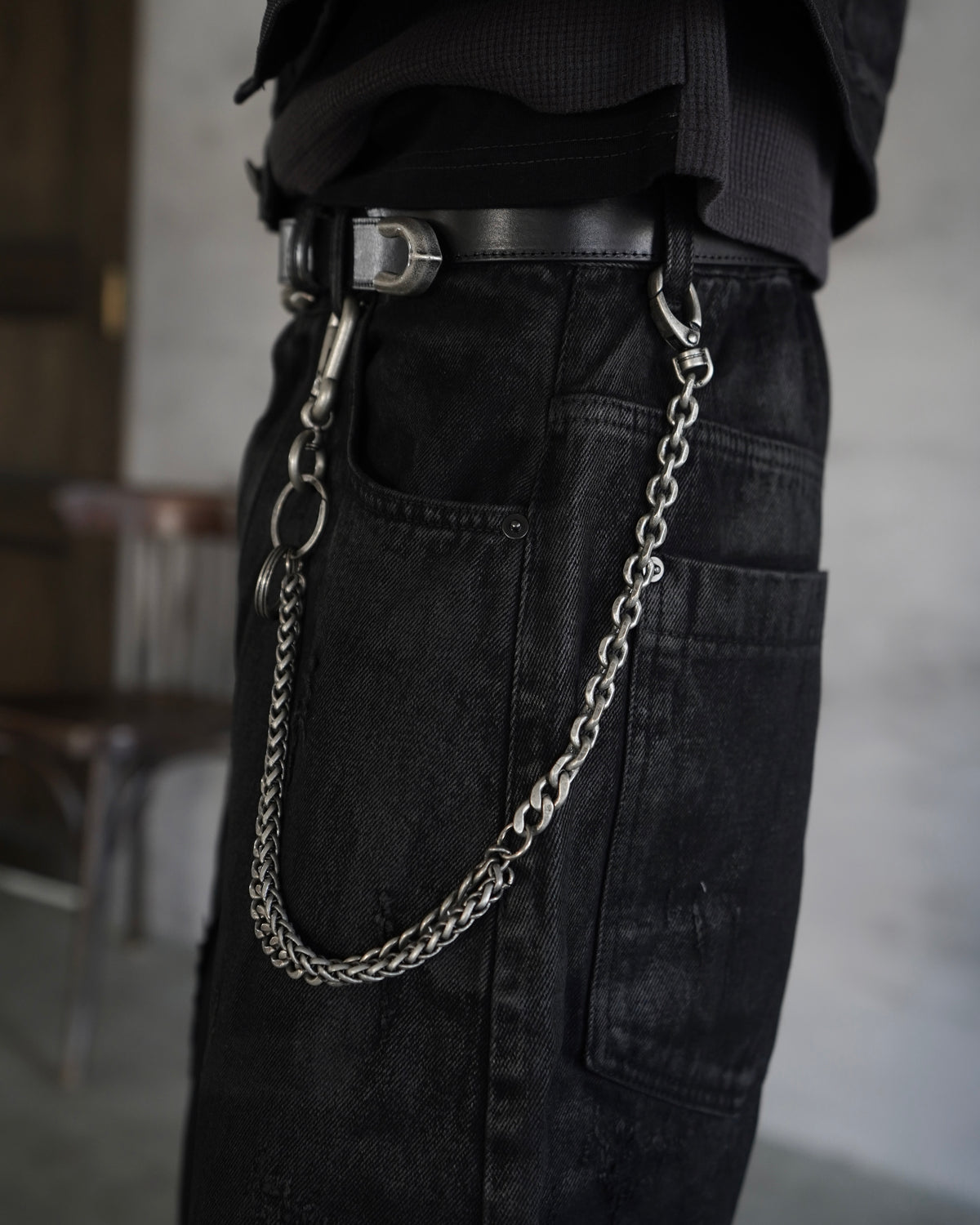 【CHIKASHITSU PLUS HIGH】Industrial link wallet chain