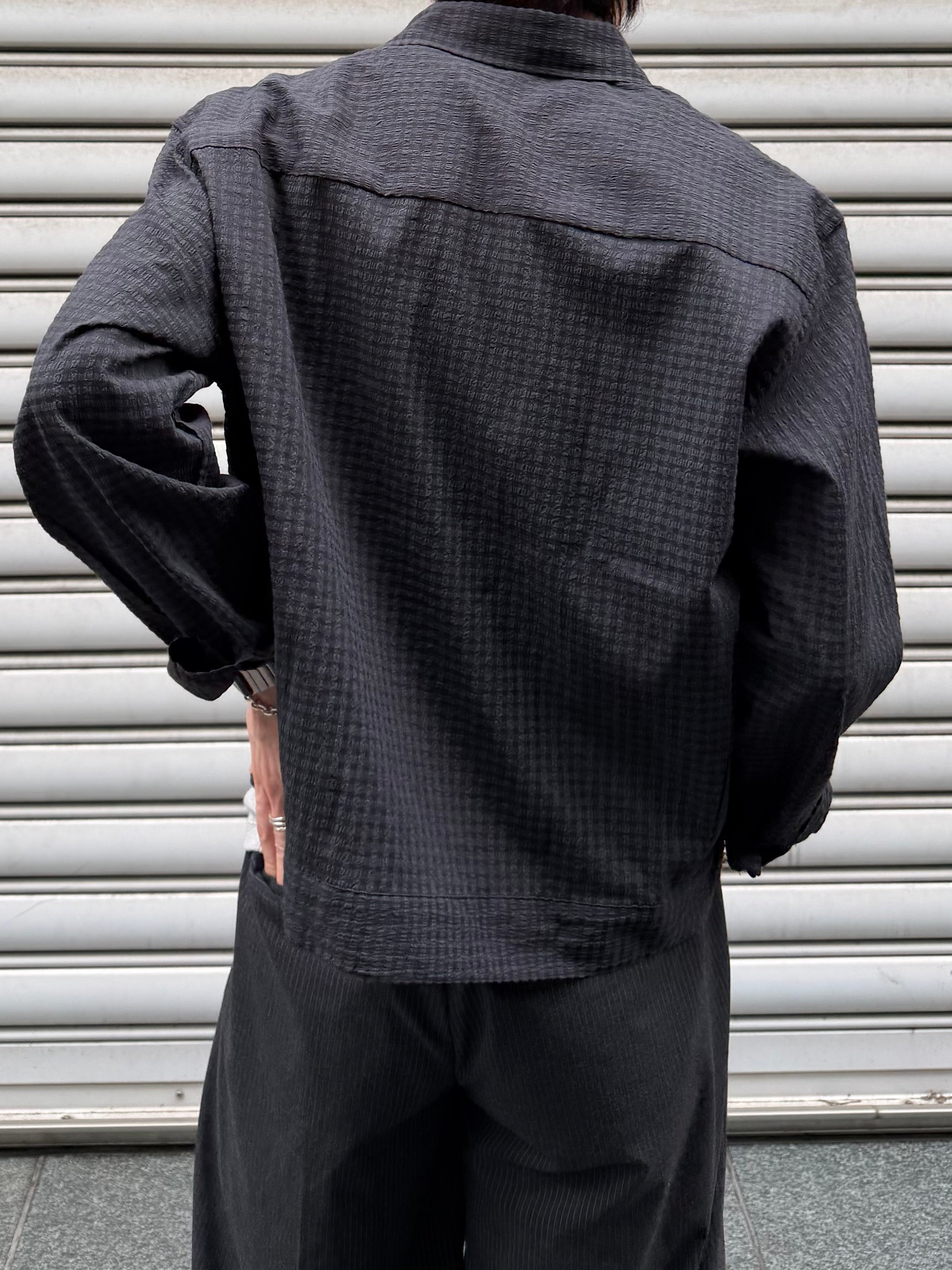 東京店WEB限定受注制【Chikashitsu +】seersucker relax check shirt (2color)