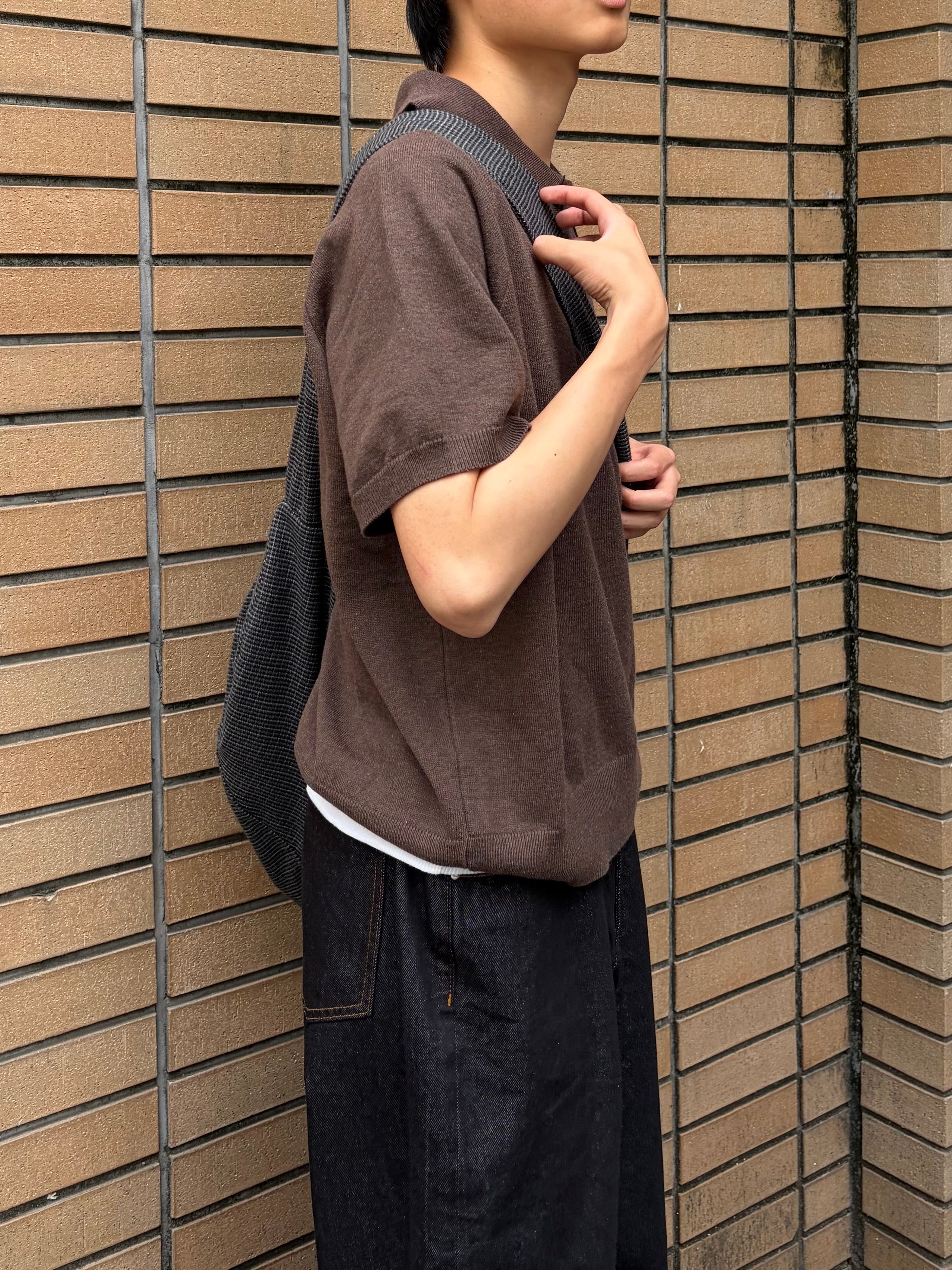 東京店WEB限定受注制【Chikashitsu +】cropped knit poloshirt (3color)