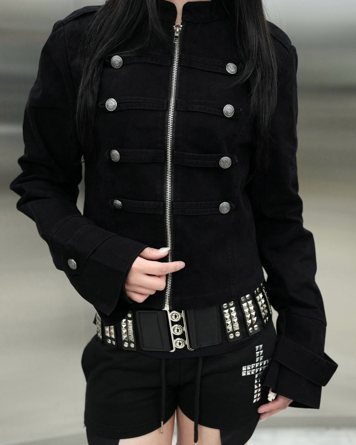 受注制【Never mind the XU】Napoleon grunge denim jacket (2color)