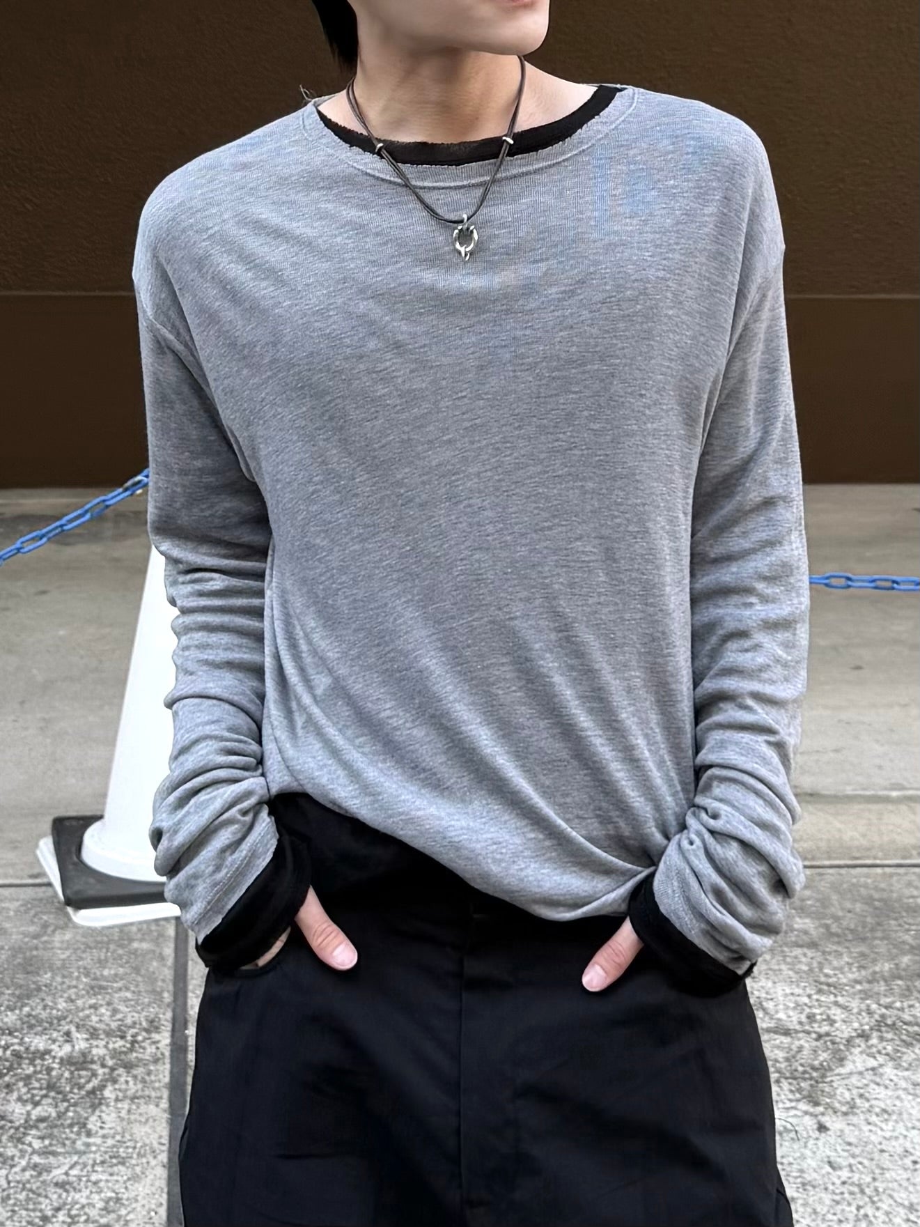 大阪店WEB限定受注制【Chikashitsu + 】wool inner t-shirt (3color)
