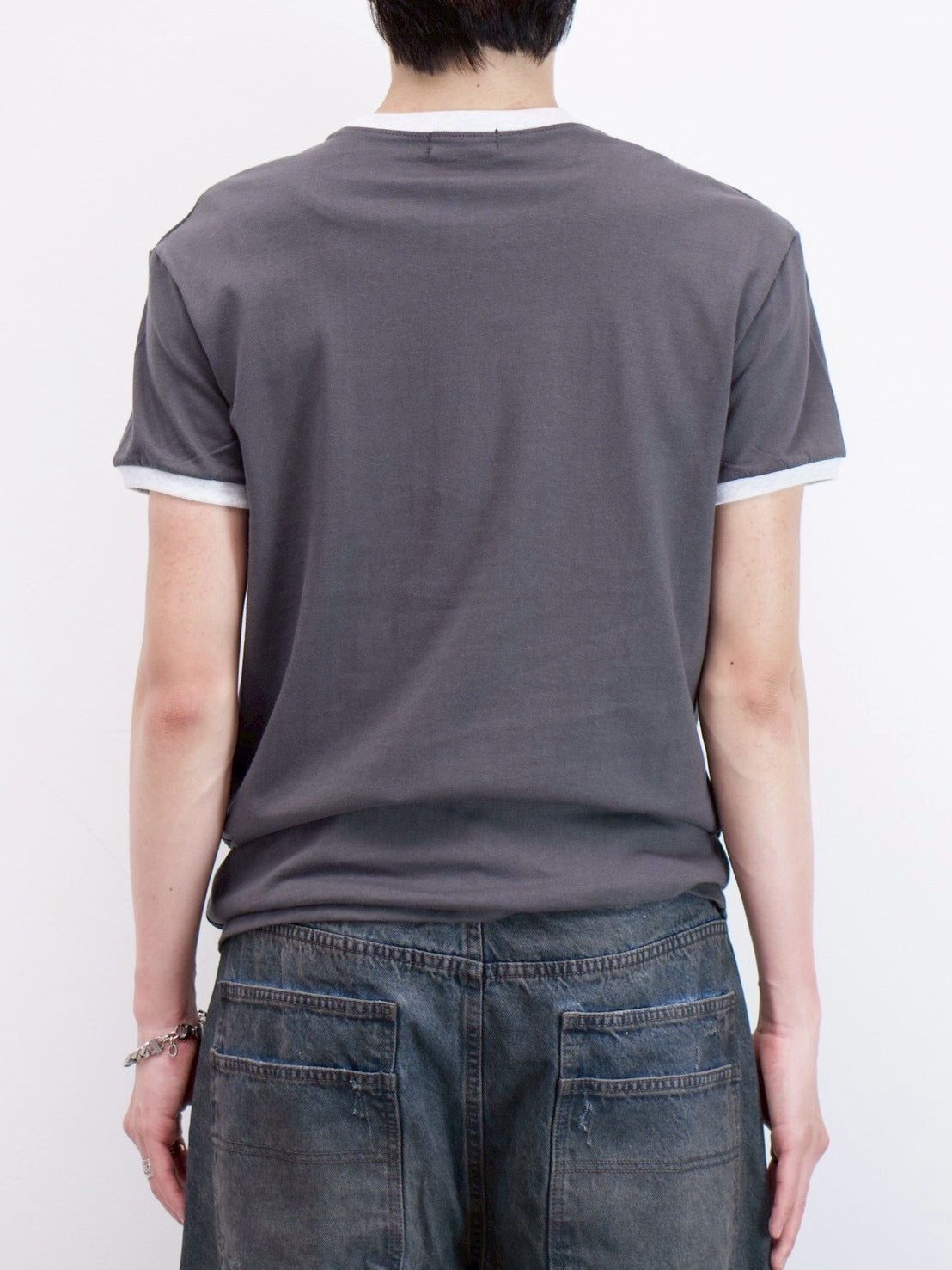 受注制【Chikashitsu +】stamp printing ringer tee (3color)