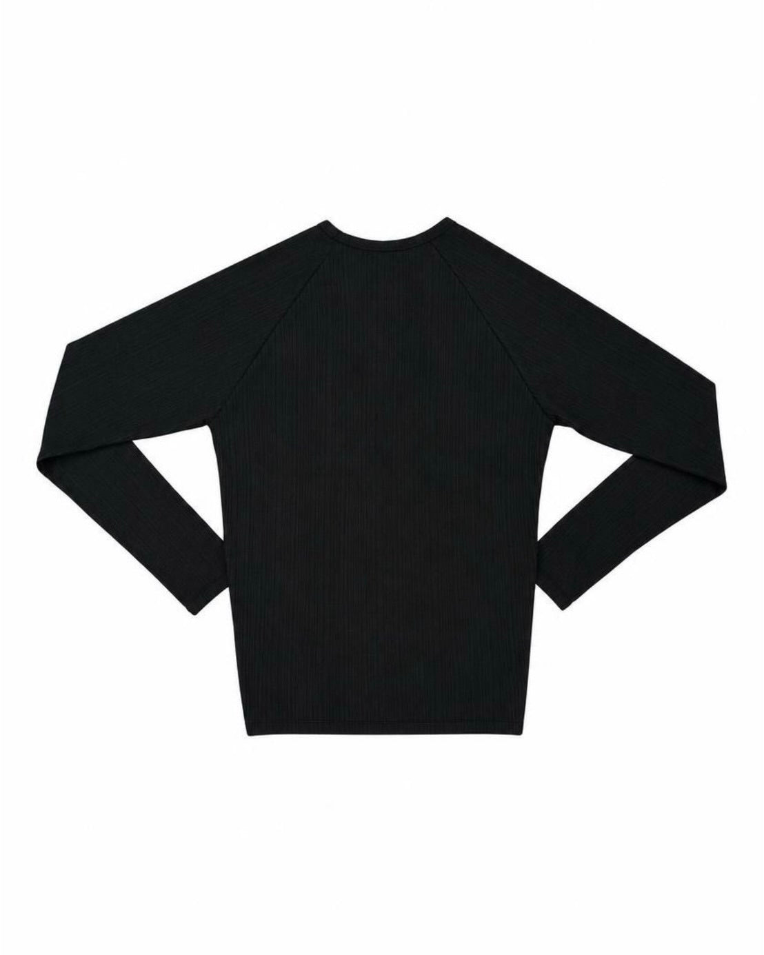 受注制【nmtc+】Snap henley neck ribbed slim top (4color)