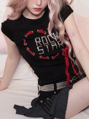 【CHERRYQUIRI】Rock Star Lace-Up Top