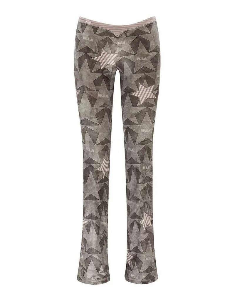 【W.I.A】SMASHED VELOUR LOW RISE TRACKPANTS