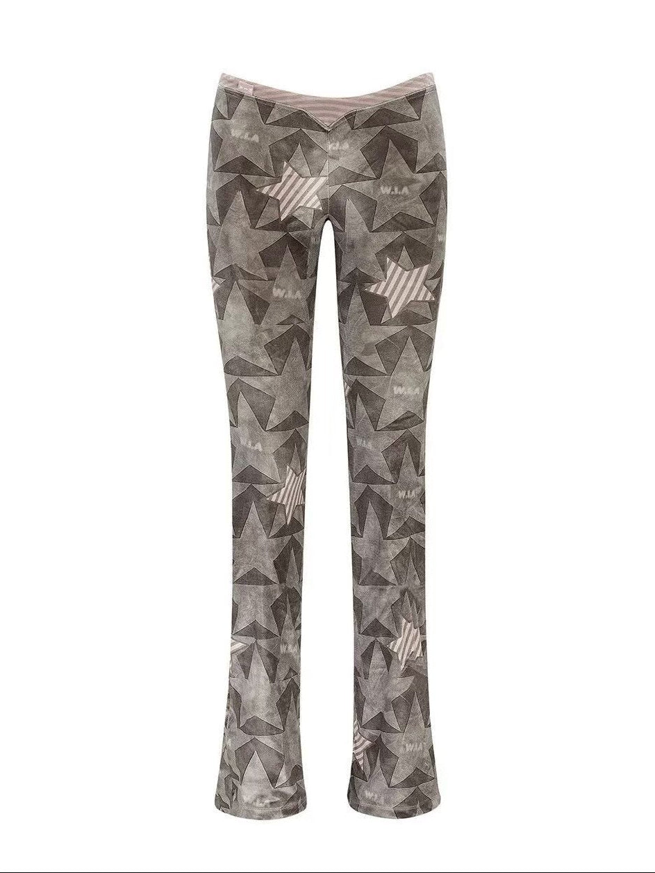 【W.I.A】SMASHED VELOUR LOW RISE TRACKPANTS