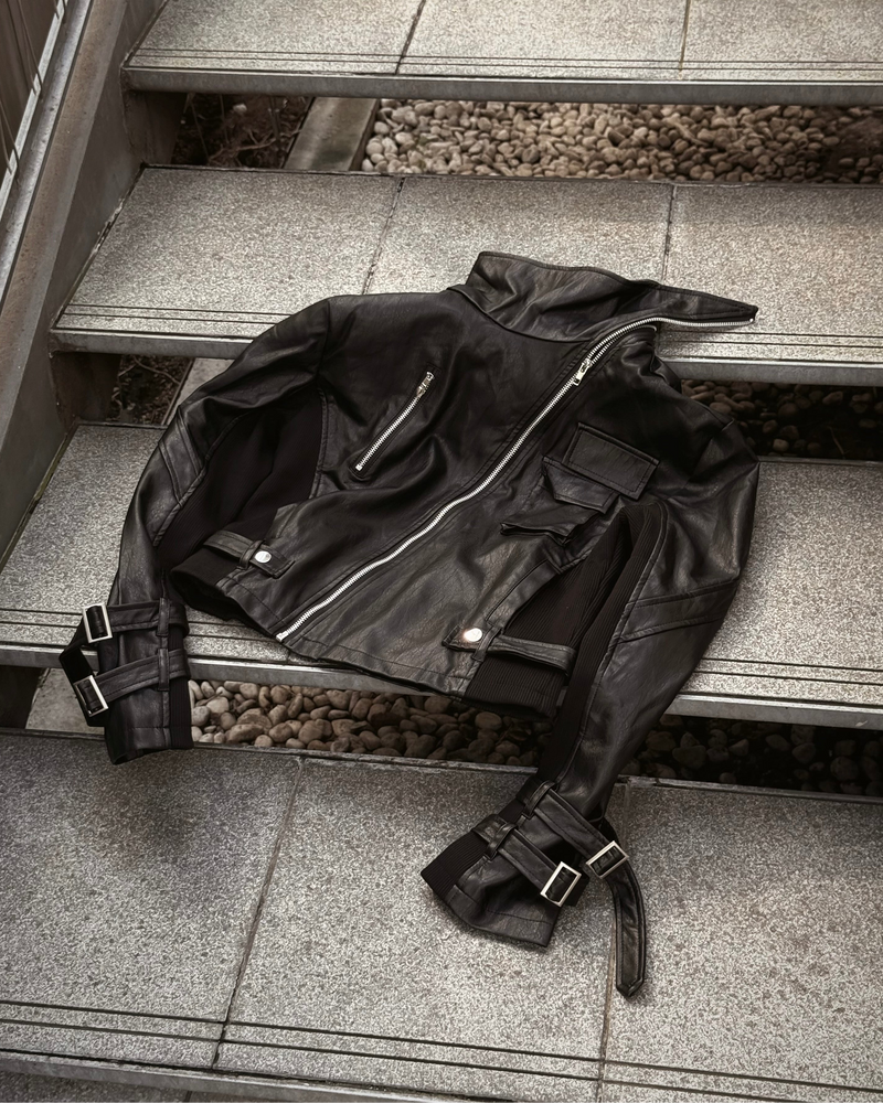 受注制【Never mind the XU】Utility Leather Rider Jacket