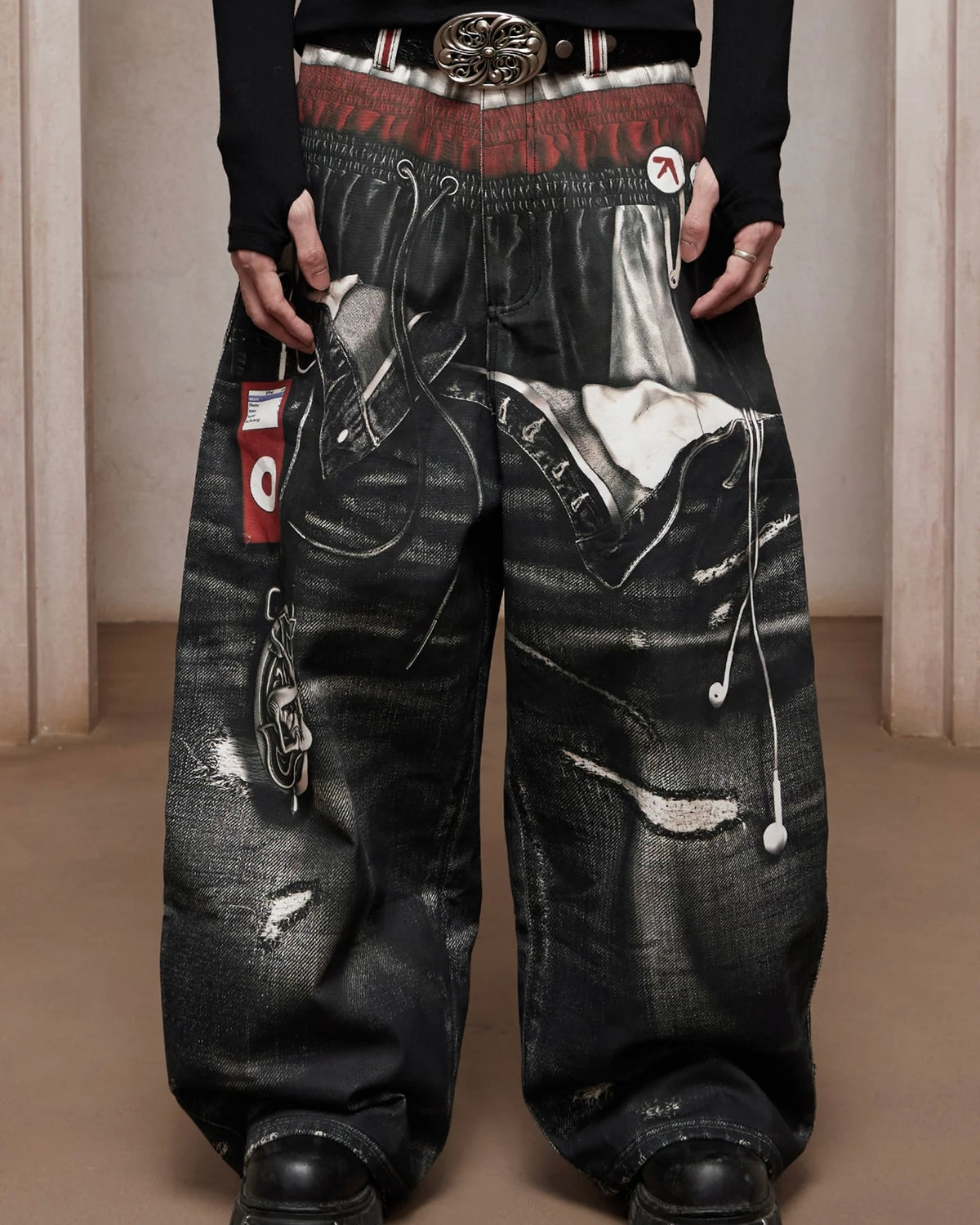 【DND4DES】Triple Waist MP3 All-Over Print Pants