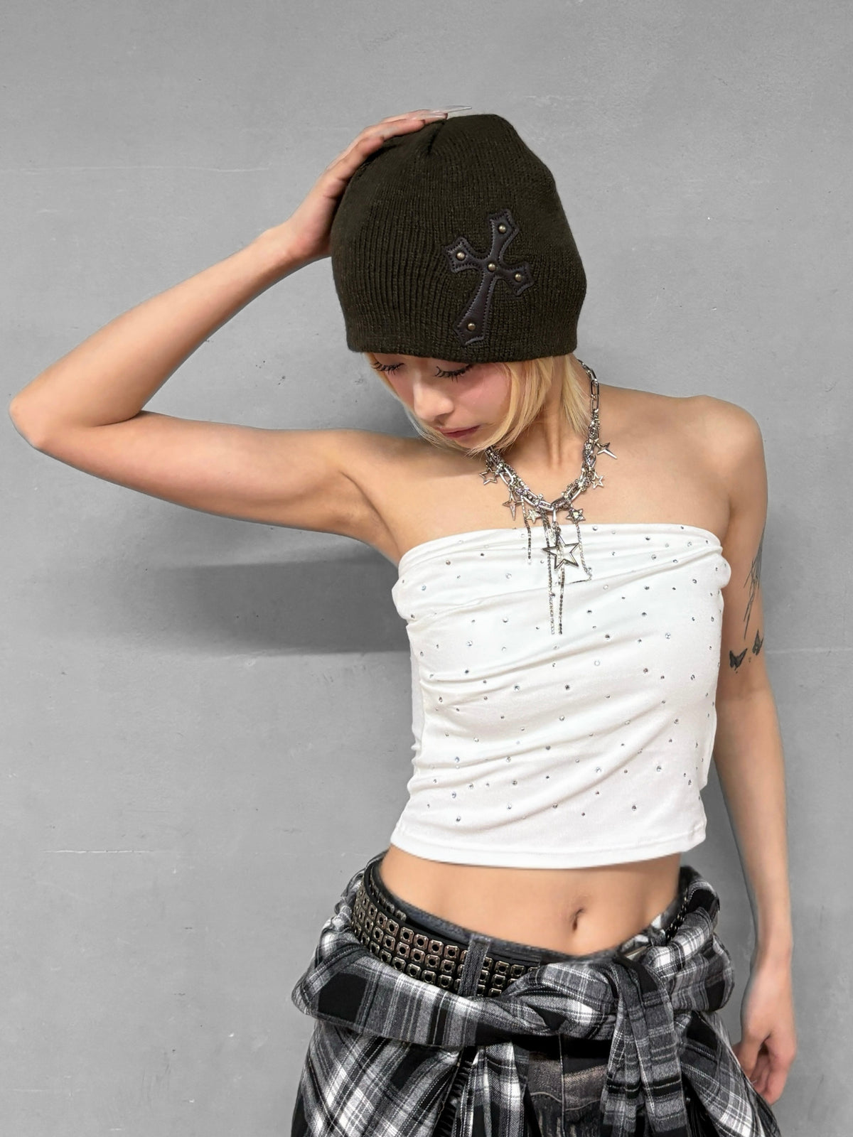受注制【Never mind the XU】cross beanie (6color)