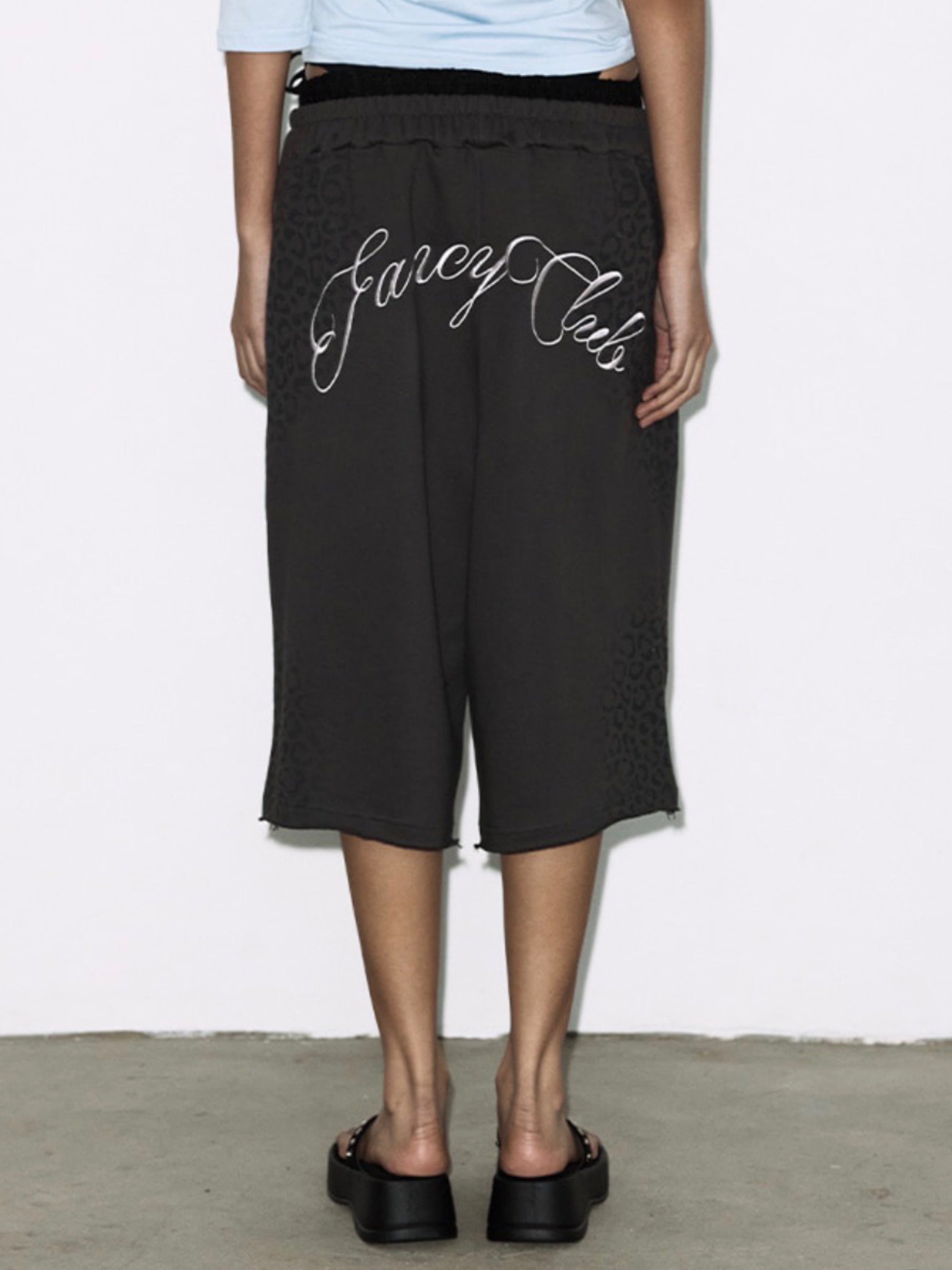 【FANCY CLUB】LEOPARD SAGGING BERMUDA PANTS