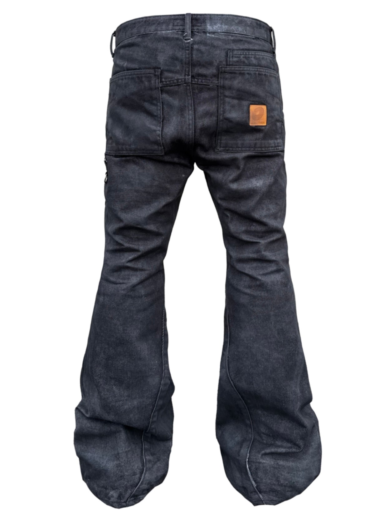 【BEBOF】Black Side Cut Flared Jeans
