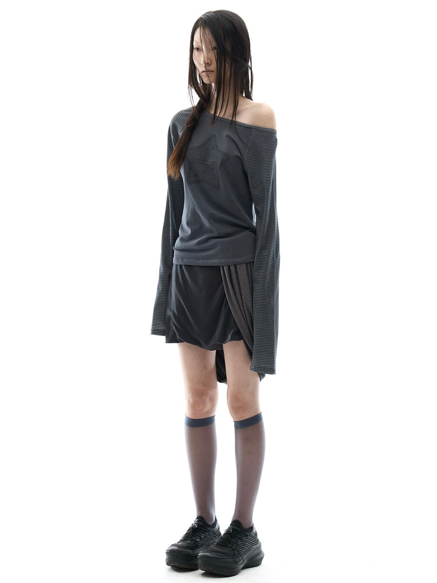 【OJOS】Stripe Raglan Long Sleeve