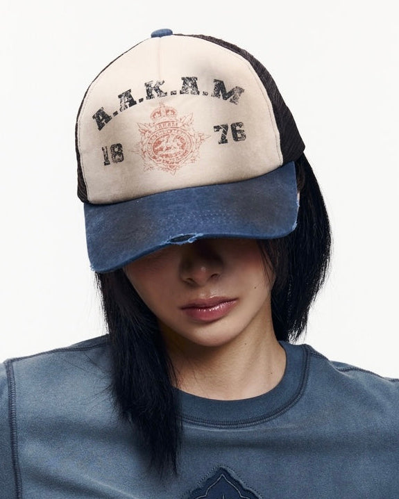 【AAKAM】Dirty Washed Trucker Cap