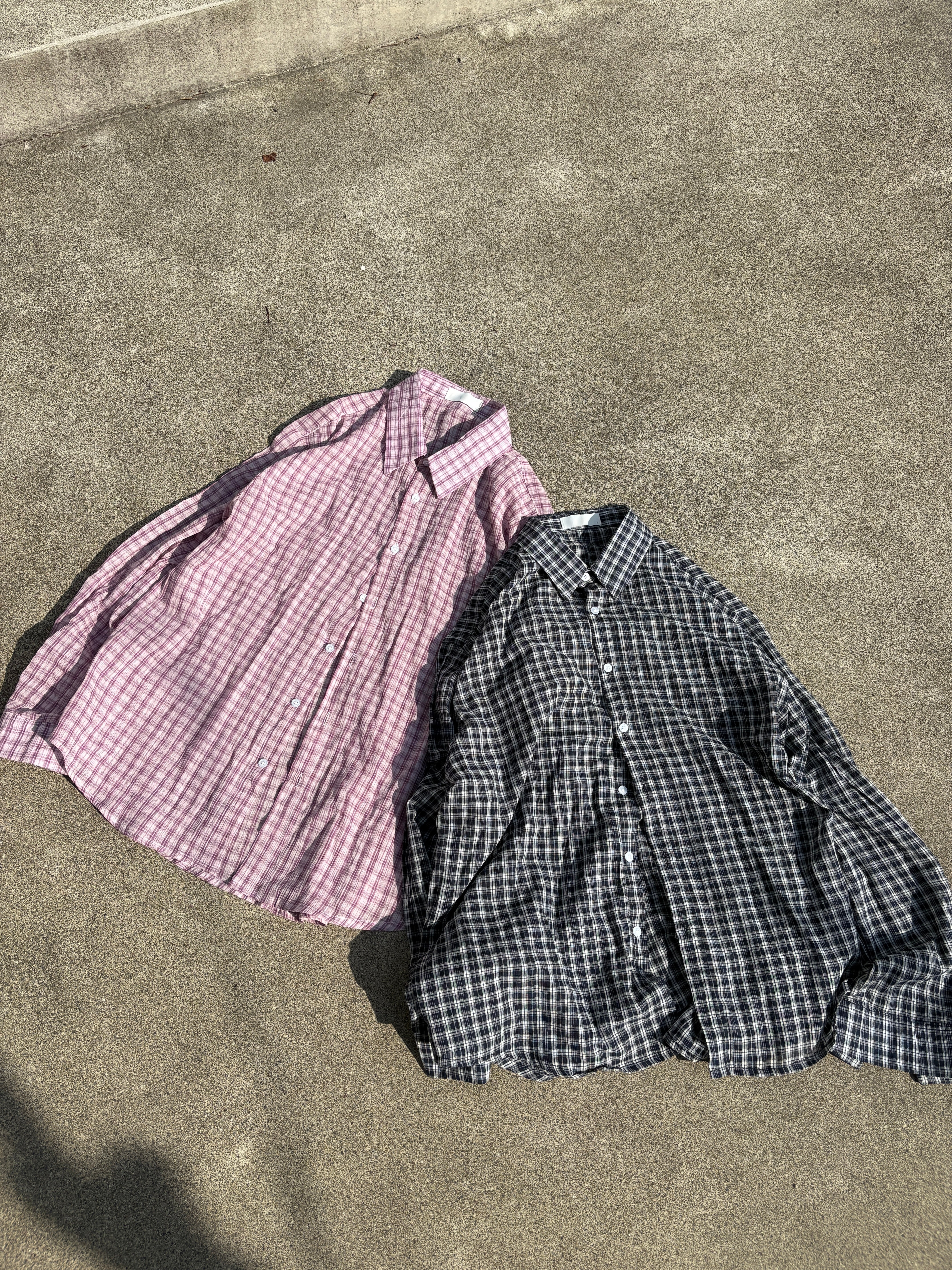 受注制【youll】sheer check shirt (3color)