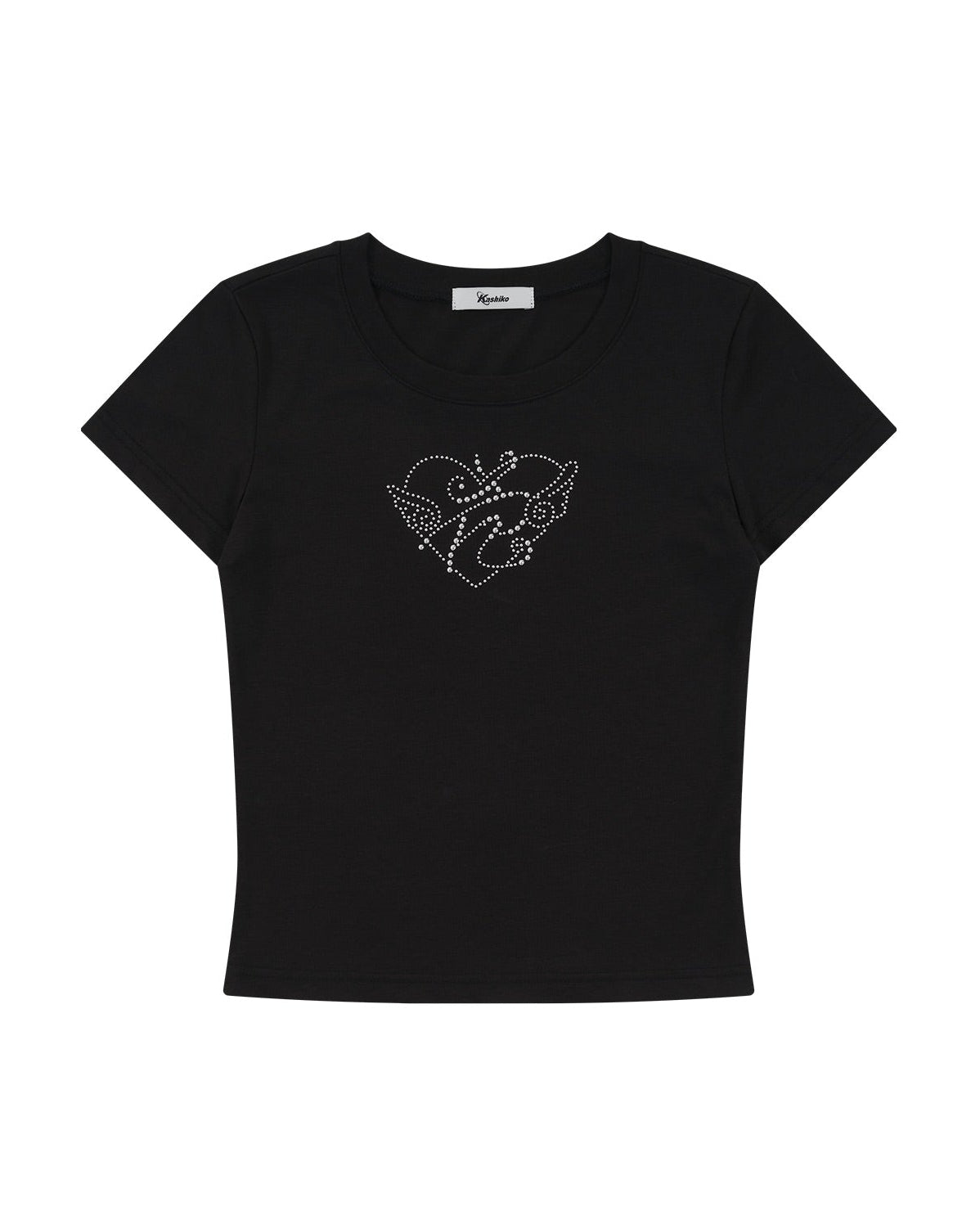 【Kashiko】Flower Heart Baby Tee