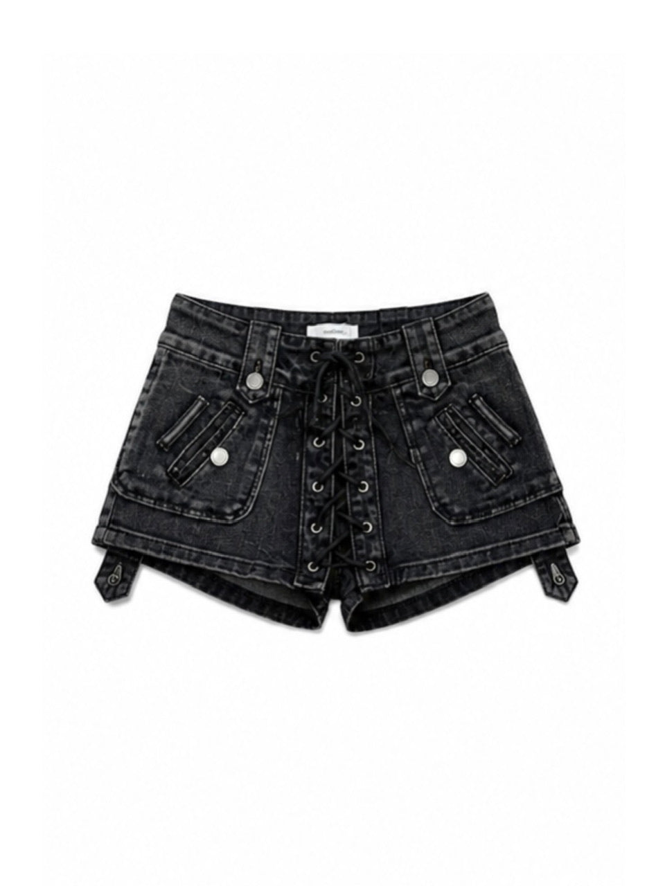 国際配送【Never mind the XU】lace-up denim skort (2color)