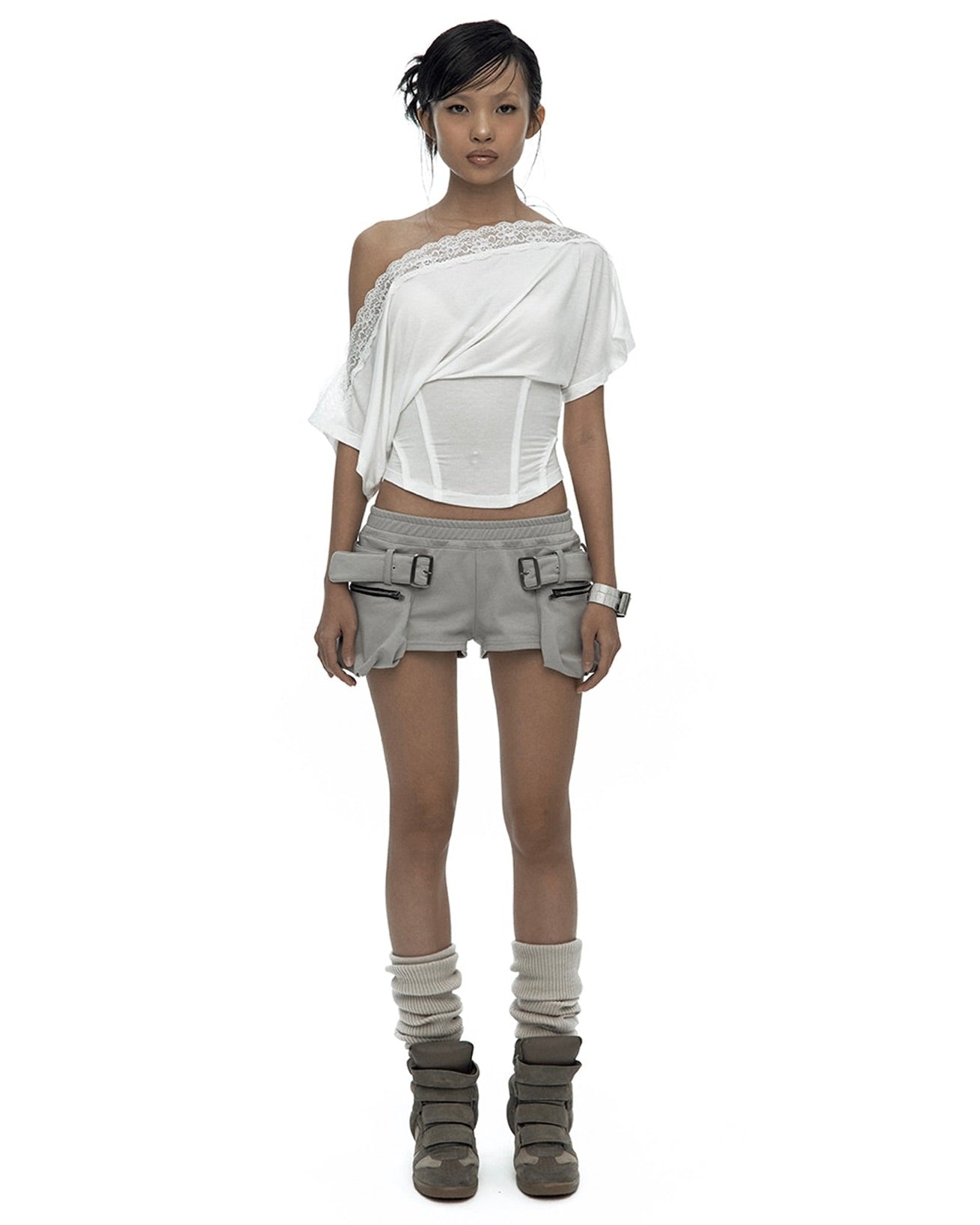 【Kashiko】Belted Pocket Shorts