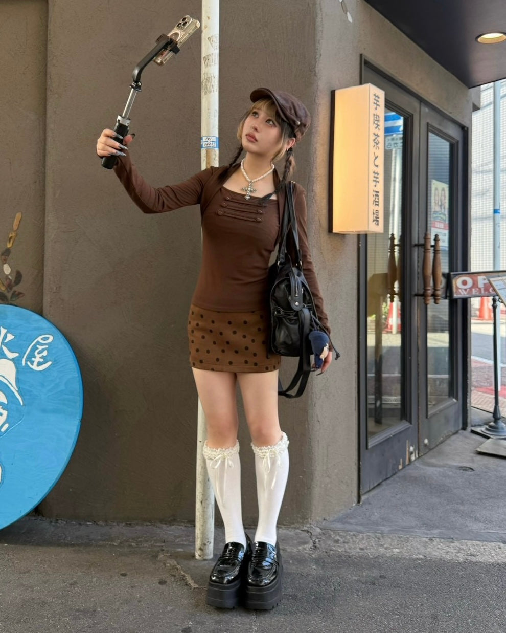 大阪店 WEB限定 受注制【Never mind the XU】Dot Muse Mini Skirt