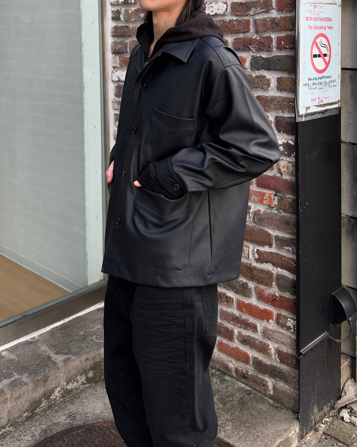 受注制【youll】faux leather work jacket