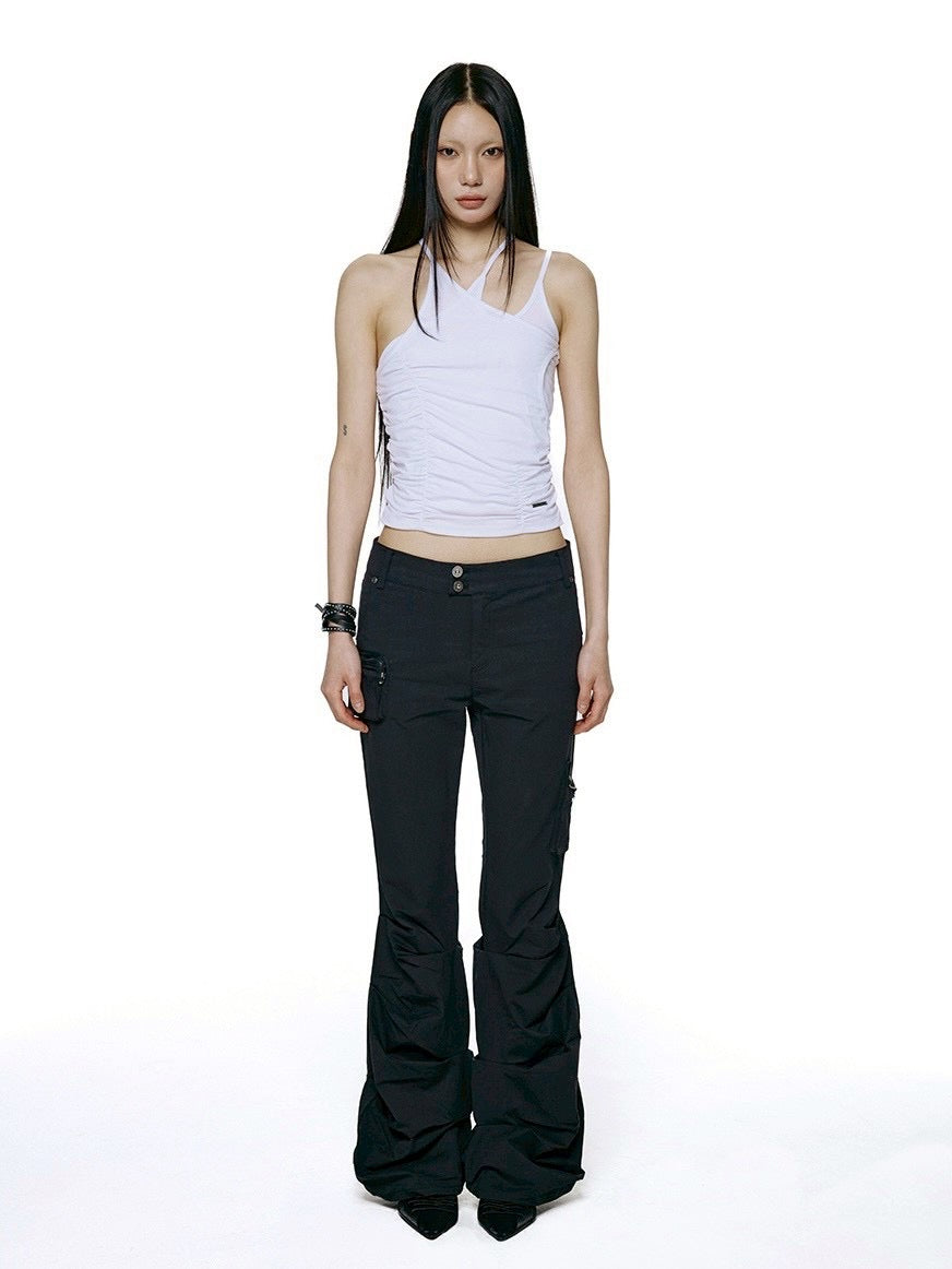 【ROCK CAKE】Shirring Pocket Flare Pants