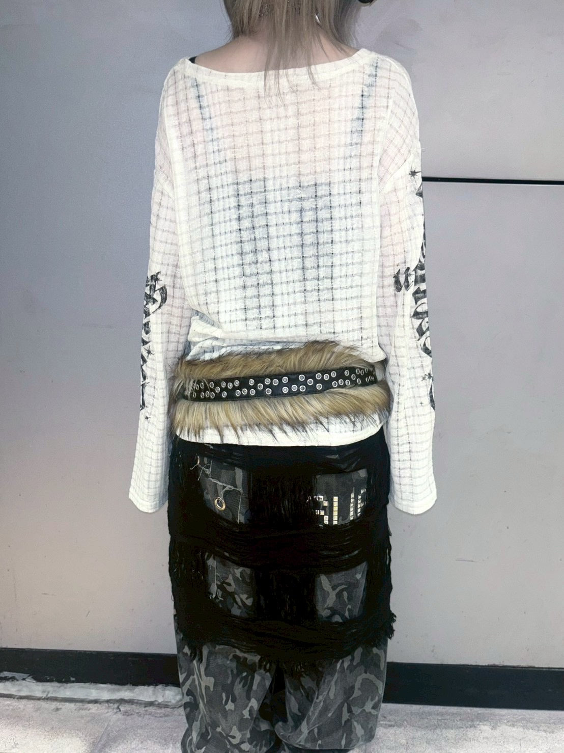 【BABY09】lettering see-through tops (2color)