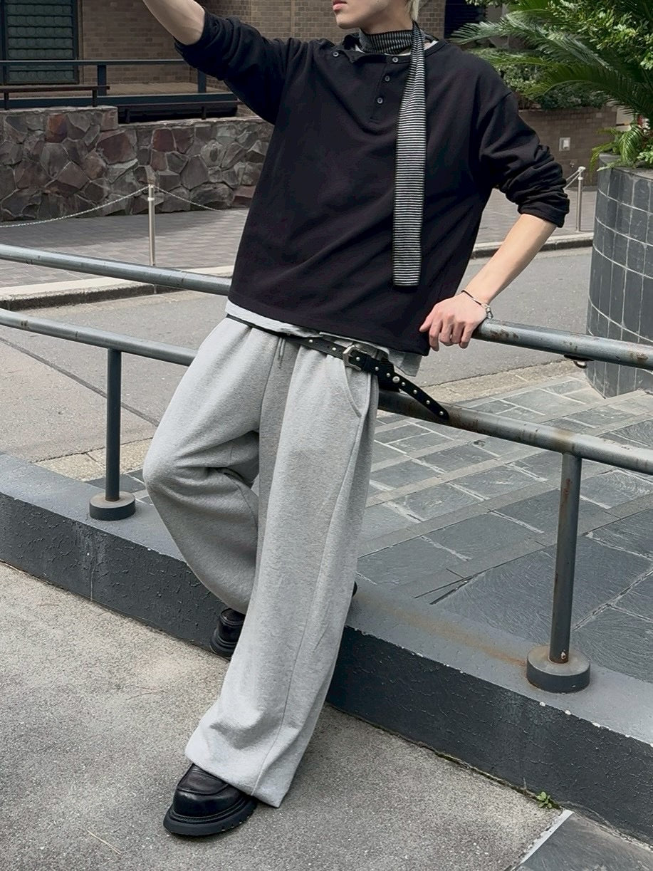 受注制【nmtc+】double button henley neck long sleeve (2color)