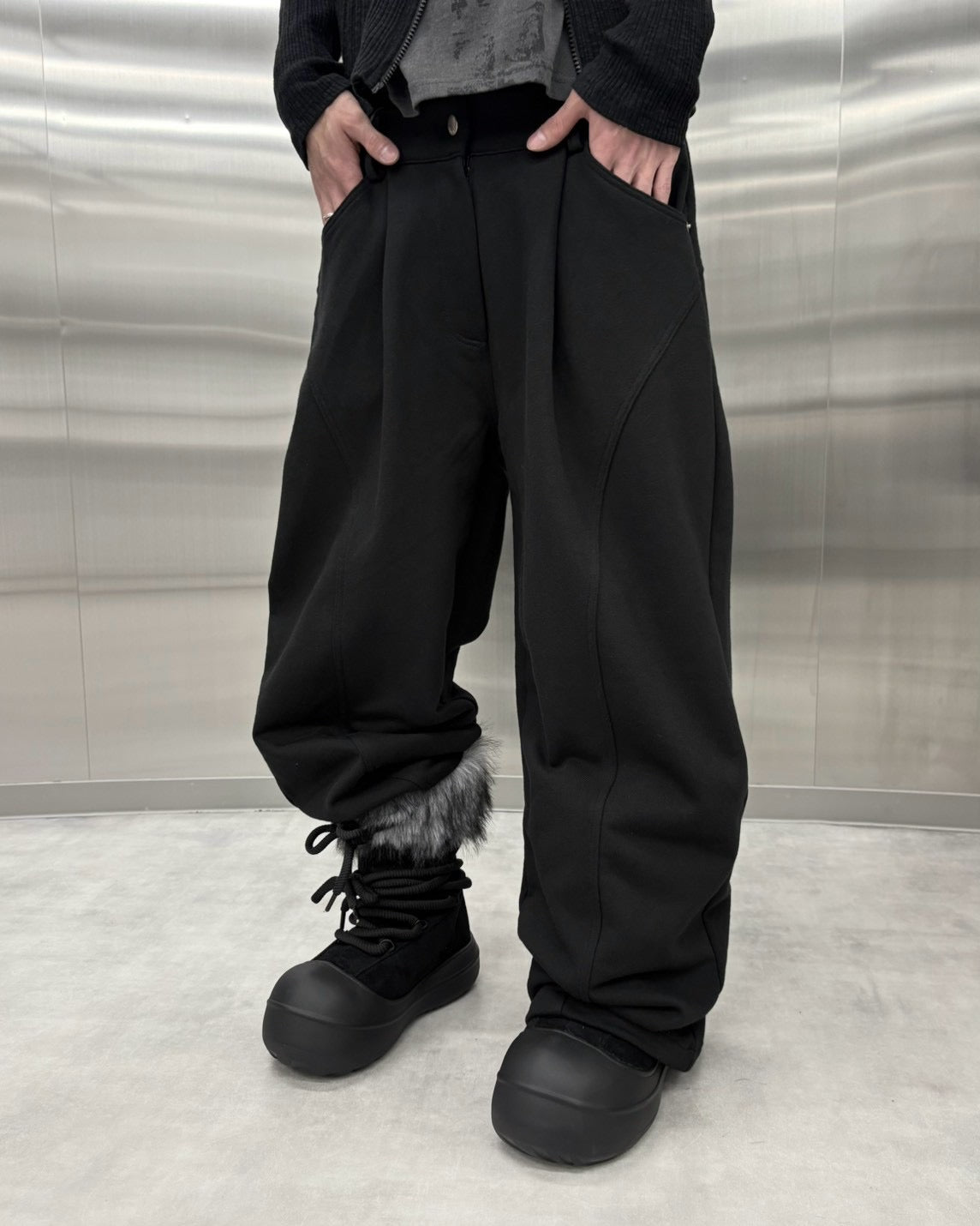 受注制【nmtc+】Curved Seam Wide Sweat Pants (2color)