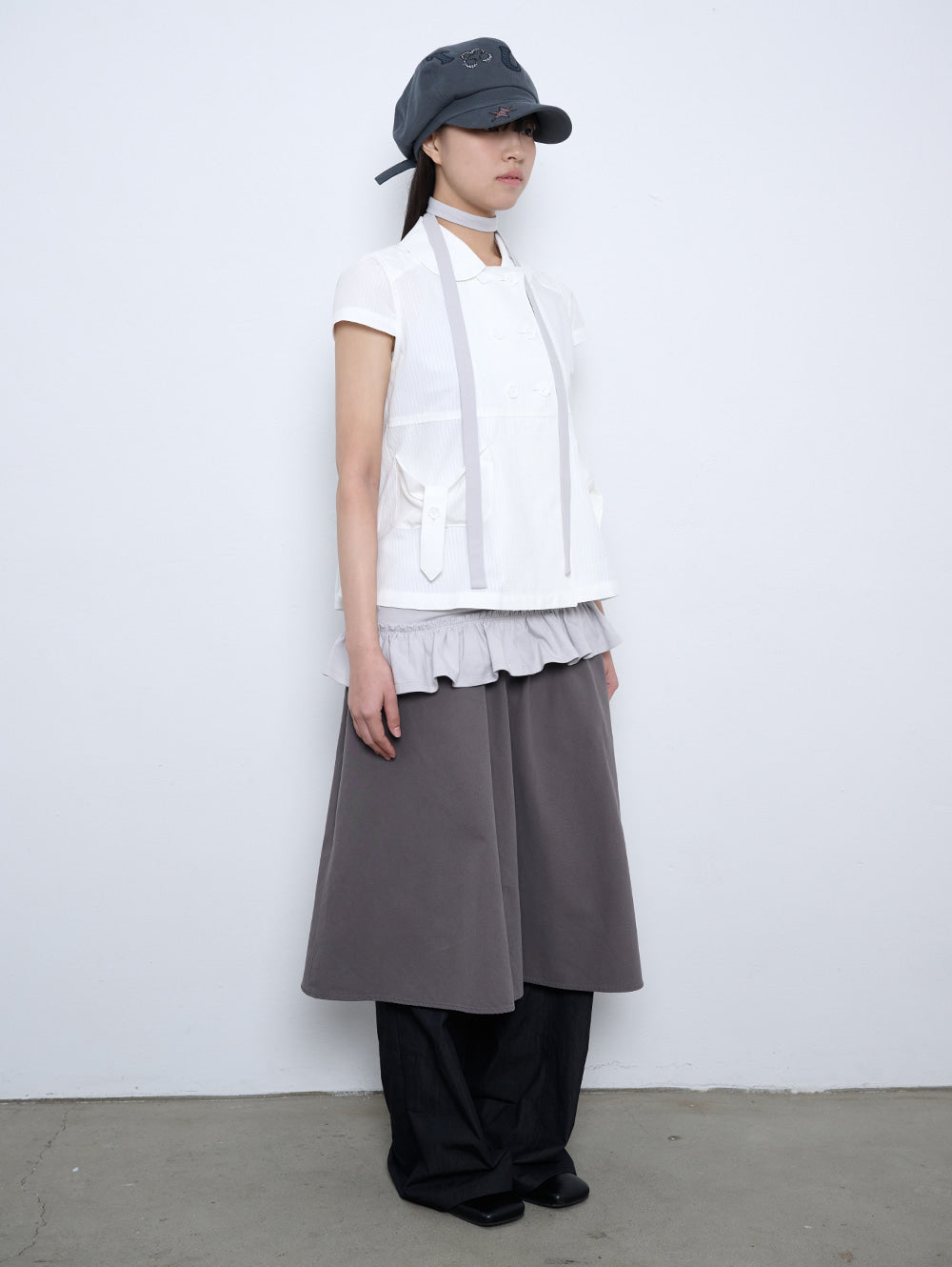 6/8 21:00発売【TUOMIO】ROUND COLLAR HALF JACKET