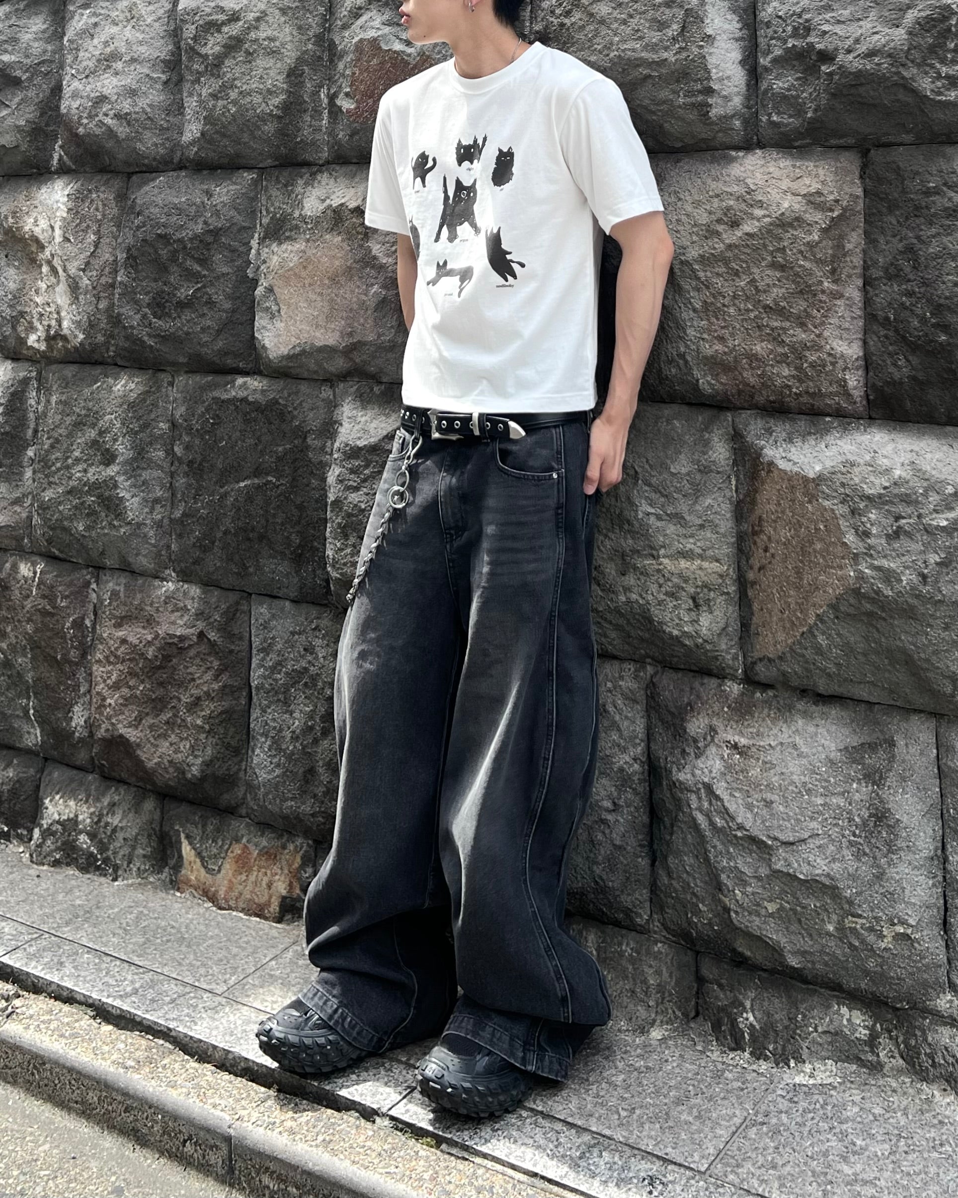 大阪店WEB限定受注制【Chikashitsu +】cat mood graphic t-shirt (2color)